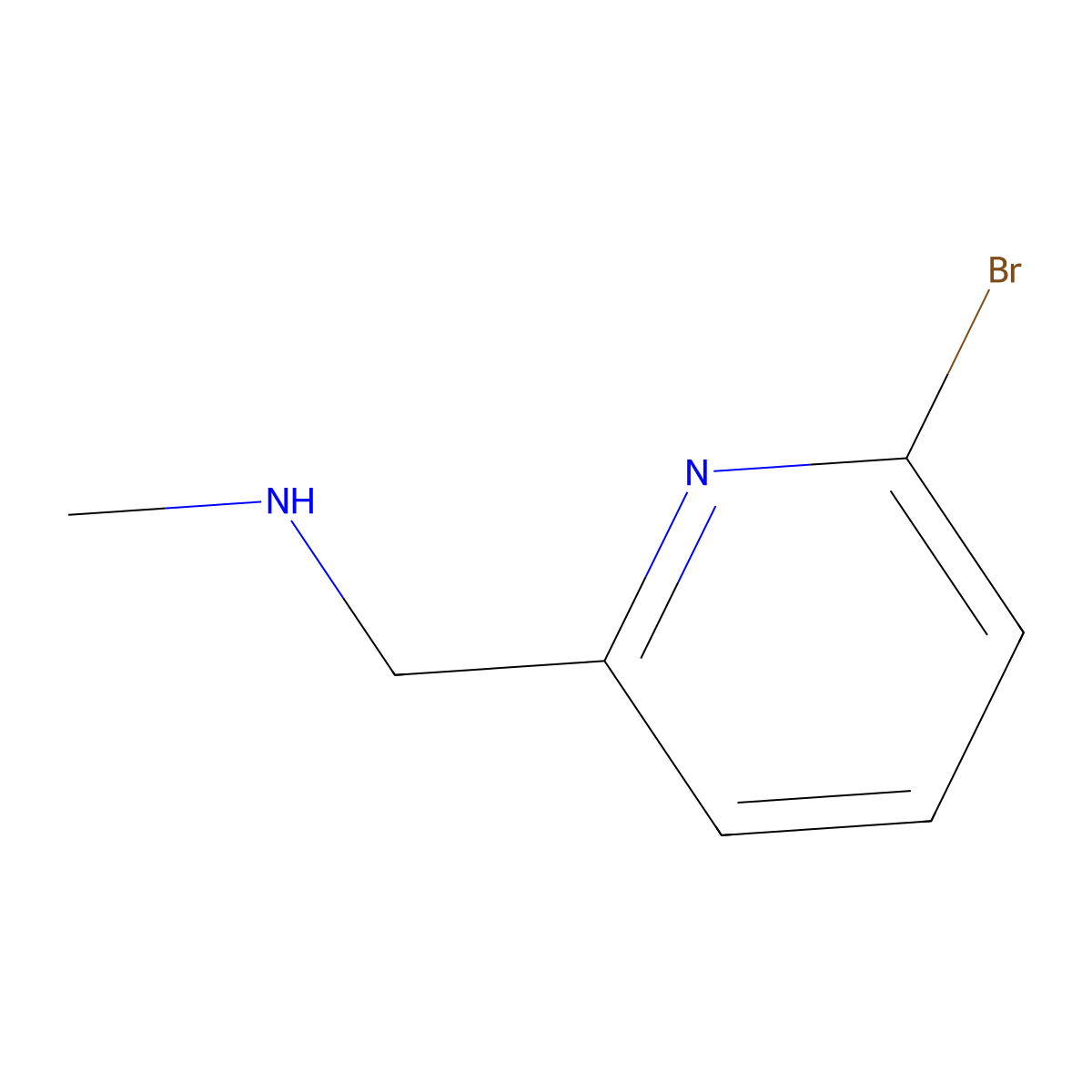 1-(6-Bromopyridin-2-YL)-N-methylmethanamine molecular structure, CAS 675109-37-2