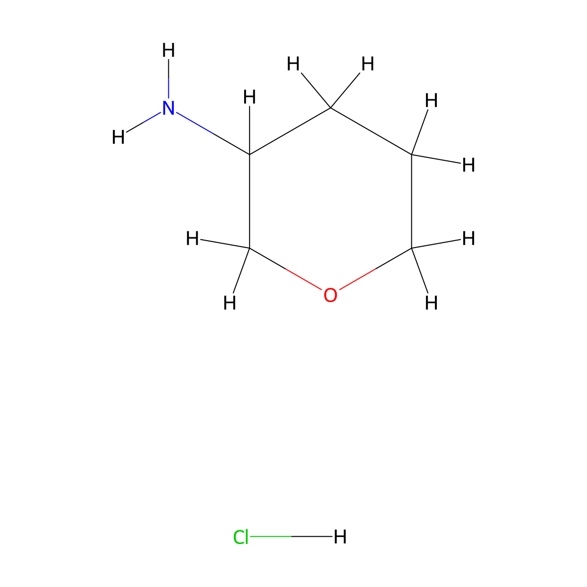 Oxan-3-amine hydrochloride molecular structure, CAS 675112-58-0