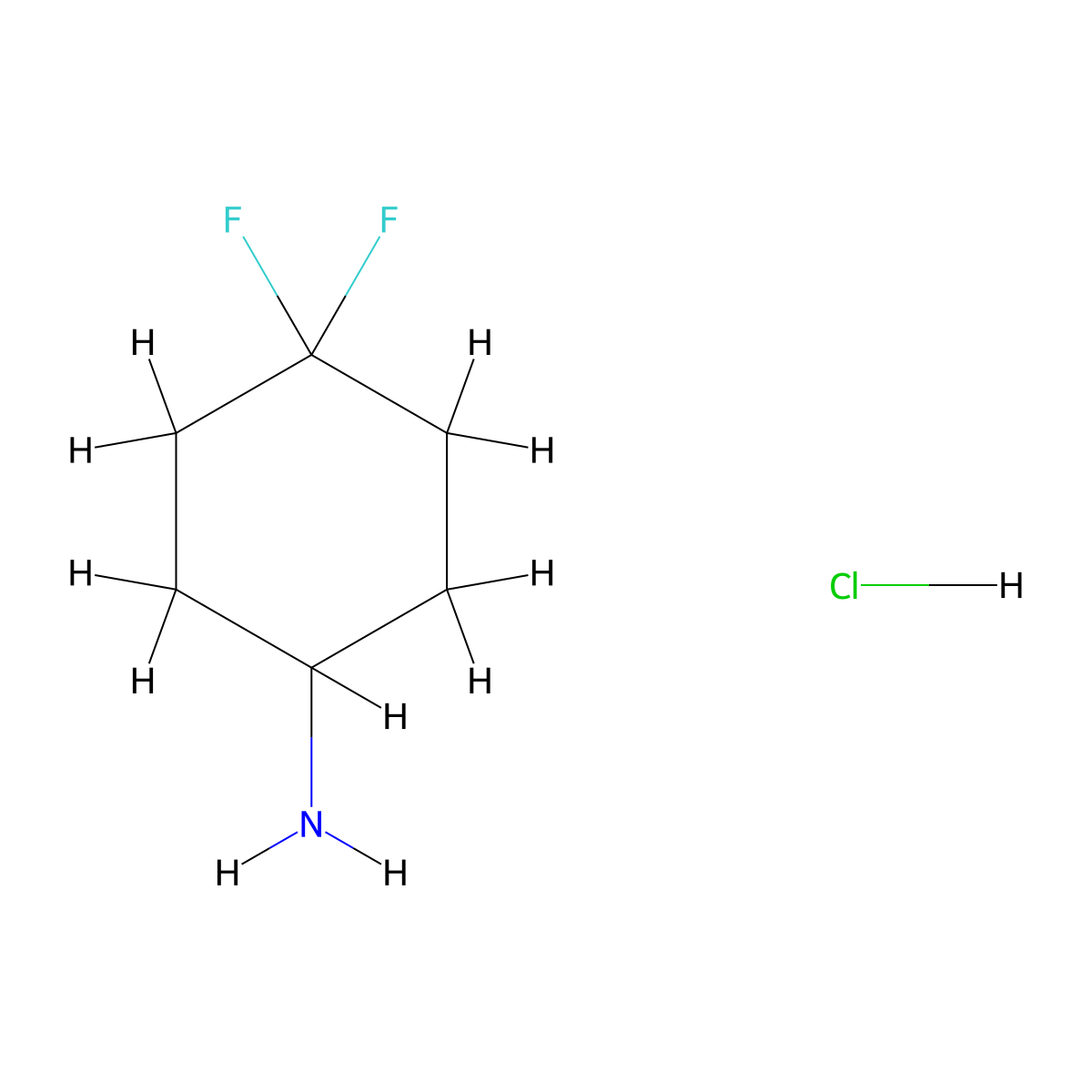 4,4-Difluorocyclohexan-1-amine hydrochloride molecular structure, CAS 675112-70-6