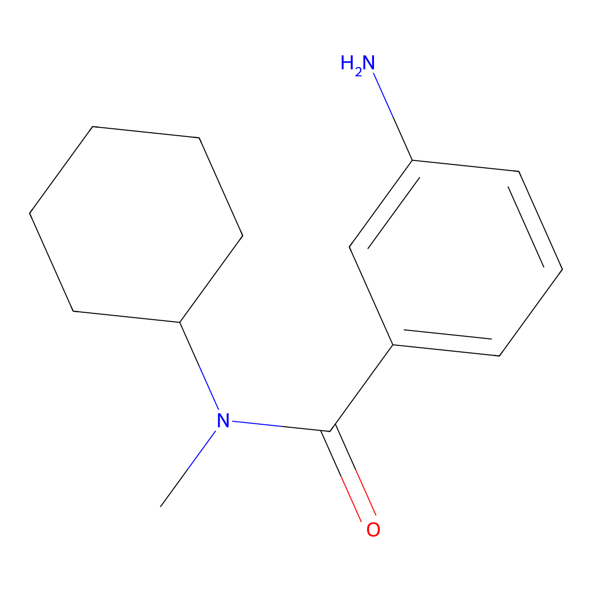 3-amino-N-cyclohexyl-N-methylbenzamide molecular structure, CAS 675112-76-2