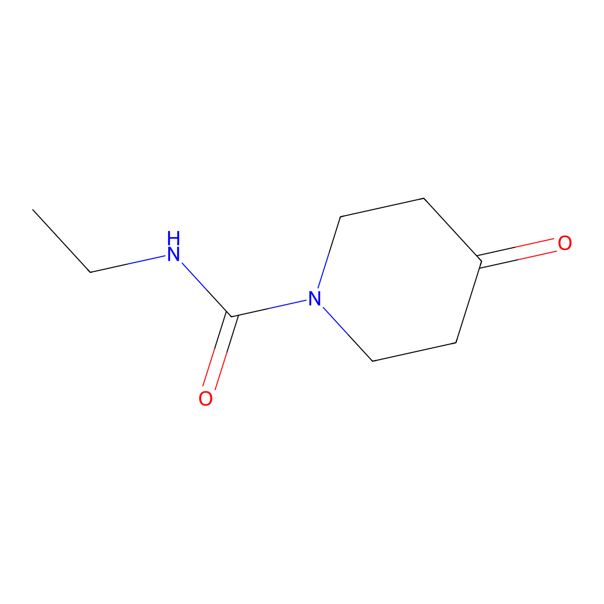 N-ethyl-4-oxopiperidine-1-carboxamide molecular structure, CAS 675112-78-4