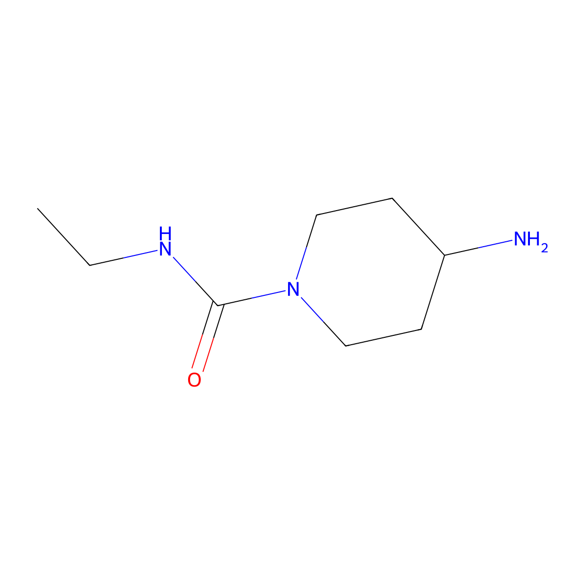 4-amino-N-ethylpiperidine-1-carboxamide molecular structure, CAS 675112-80-8