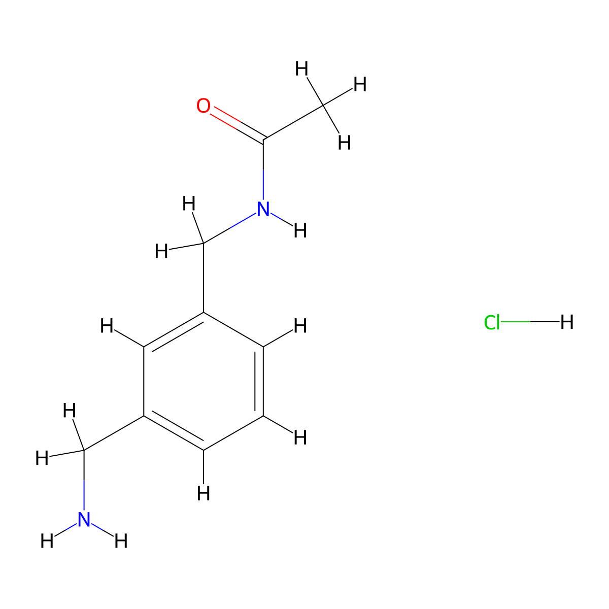 N-{[3-(aminomethyl)phenyl]methyl}acetamide hydrochloride molecular structure, CAS 675112-91-1