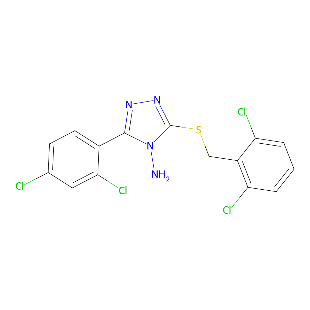 3-[(2,6-dichlorobenzyl)sulfanyl]-5-(2,4-dichlorophenyl)-4H-1,2,4-triazol-4-amine molecular structure, CAS 675121-67-2