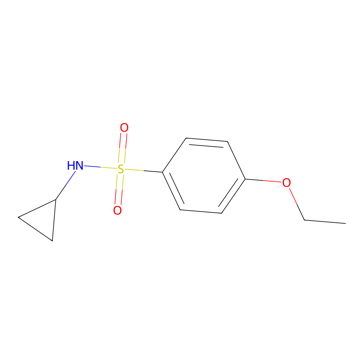 N-cyclopropyl-4-ethoxybenzenesulfonamide molecular structure, CAS 675122-15-3