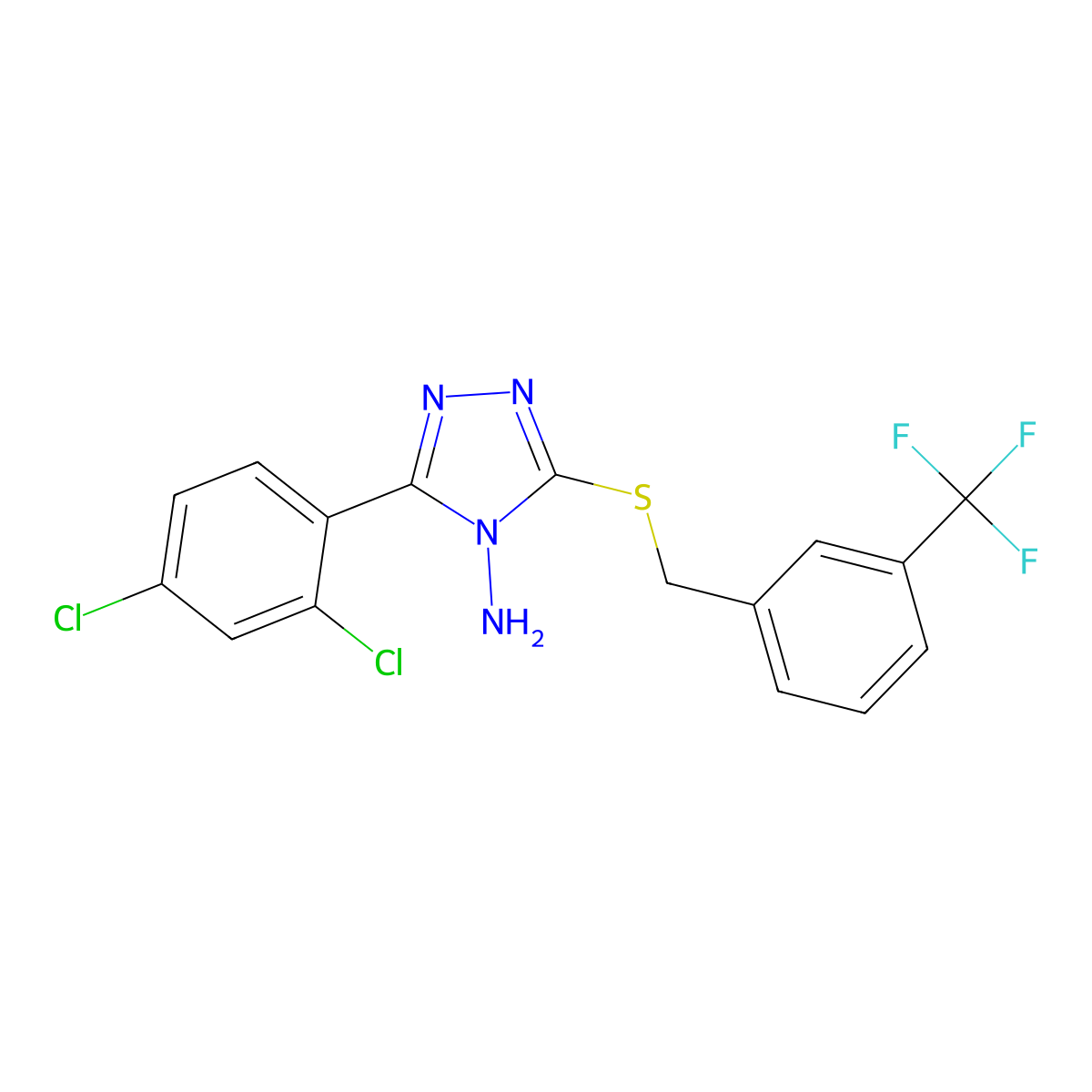 3-(2,4-dichlorophenyl)-5-{[3-(trifluoromethyl)benzyl]sulfanyl}-4H-1,2,4-triazol-4-amine molecular structure, CAS 675122-18-6