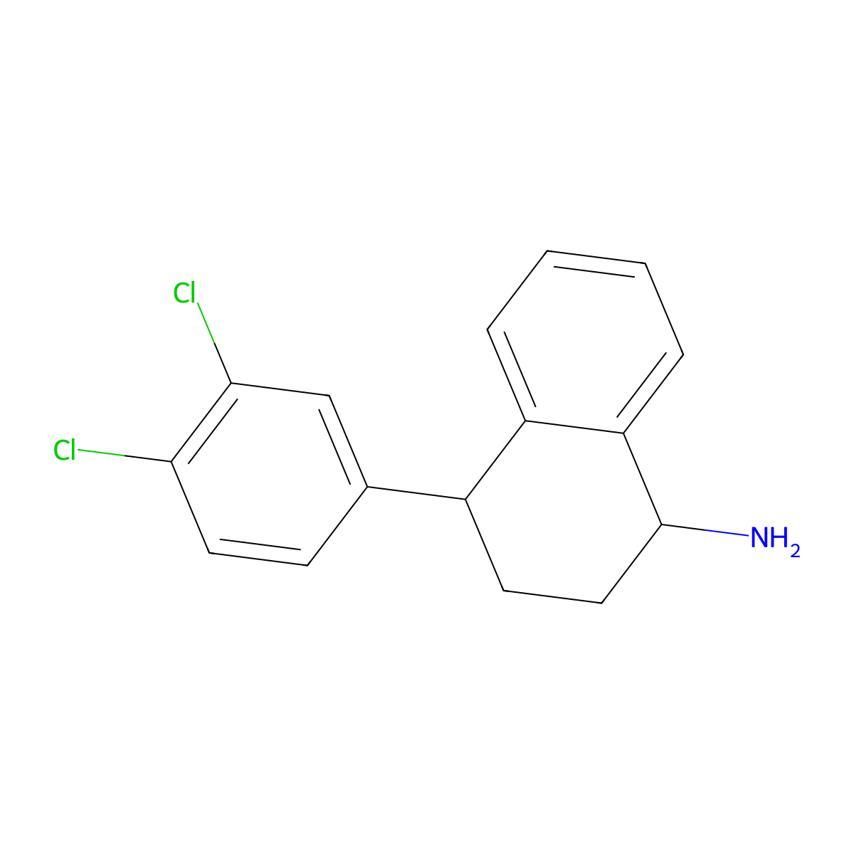 (1s,4r)-4-(3,4-Dichlorophenyl)-1,2,3,4-tetrahydro-1-naphthalenamine molecular structure, CAS 675126-06-4