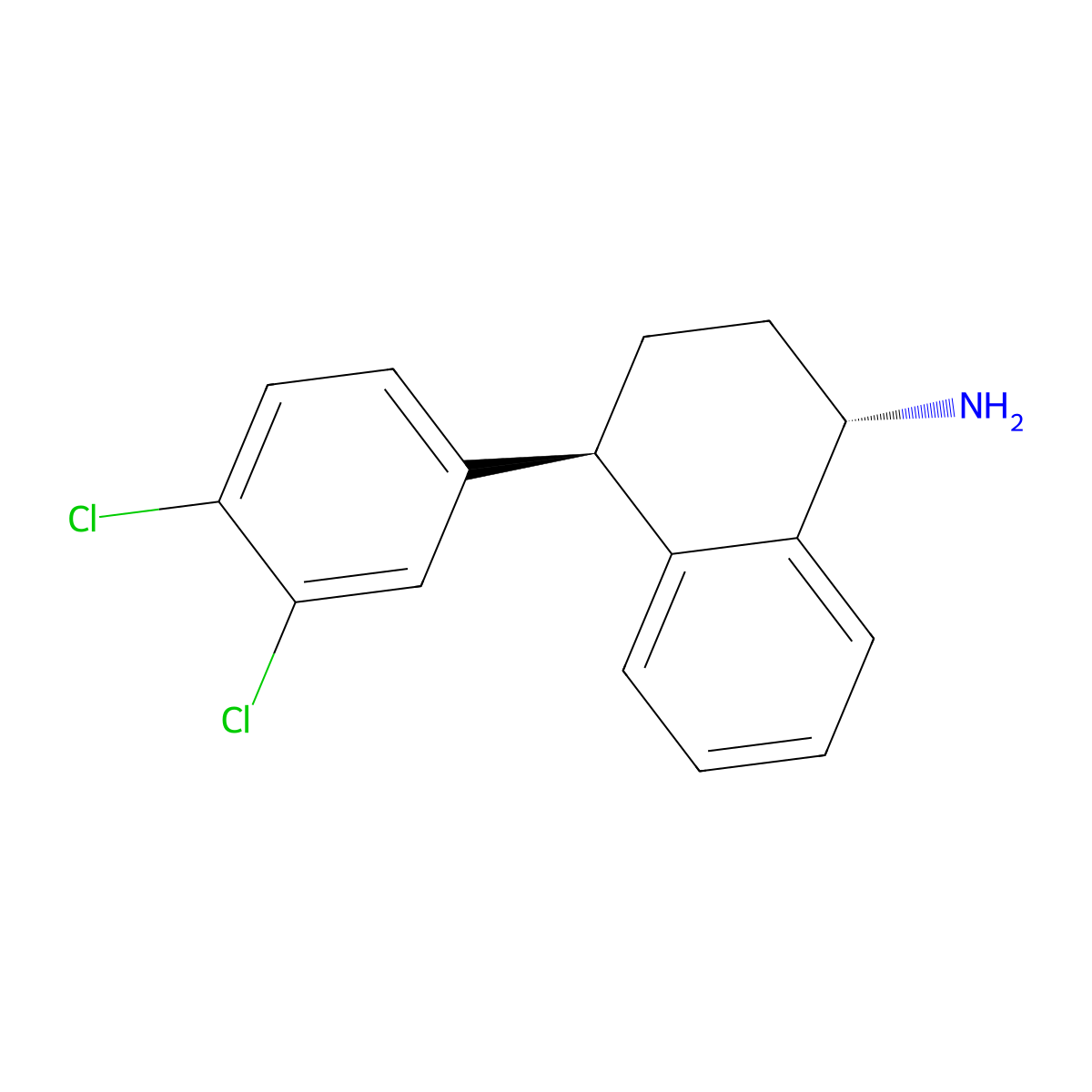(1s,4r)-4-(3,4-Dichlorophenyl)-1,2,3,4-tetrahydro-1-naphthalenamine molecular structure, CAS 675126-06-4