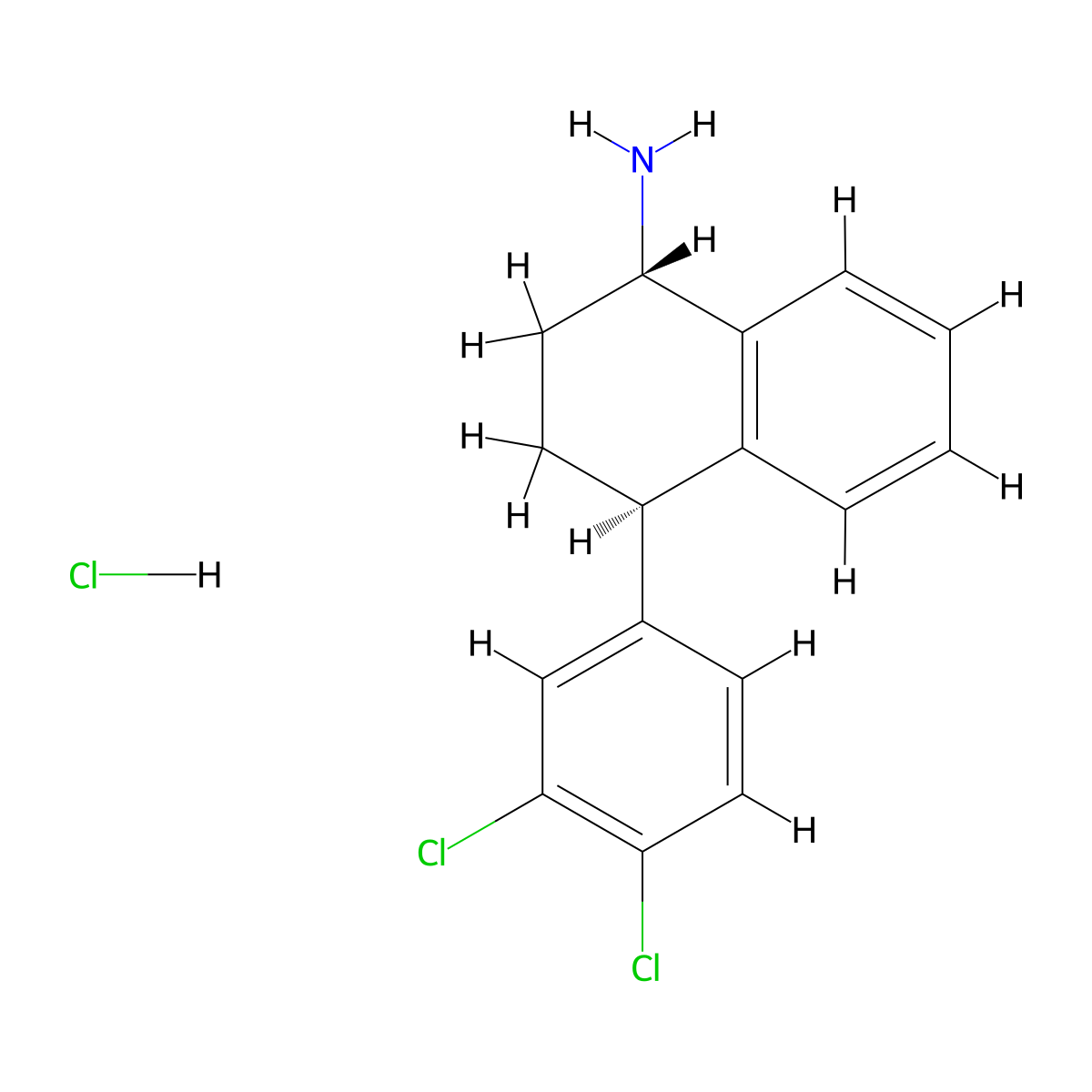(1S,4R)-N-Desmethyl Sertraline Hydrochloride molecular structure, CAS 675126-07-5