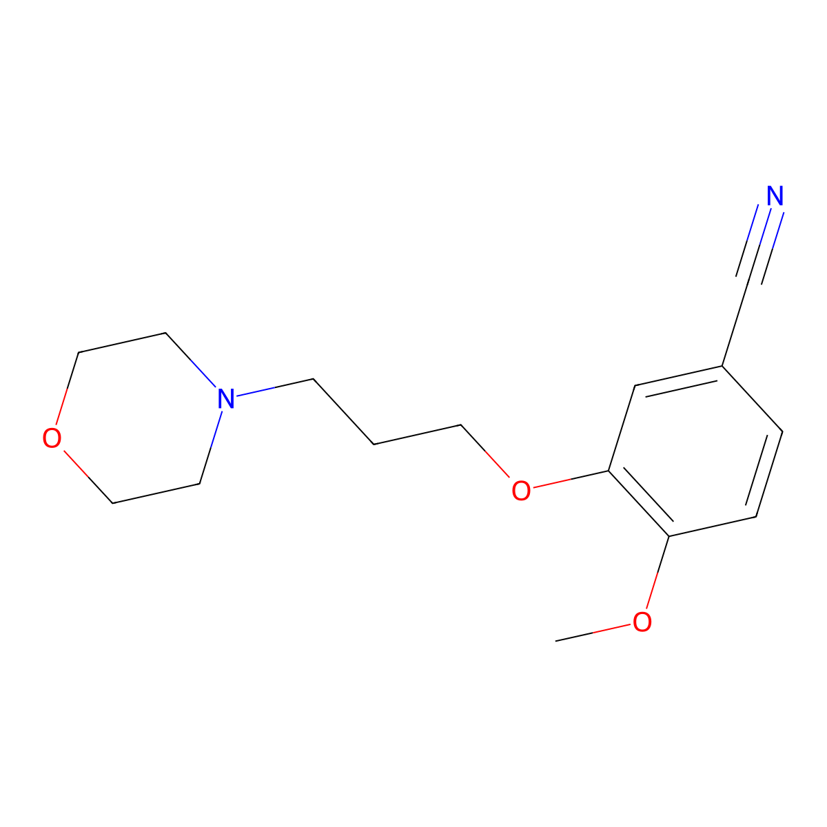 4-Methoxy-3-(3-morpholinopropoxy)benzonitrile molecular structure, CAS 675126-28-0