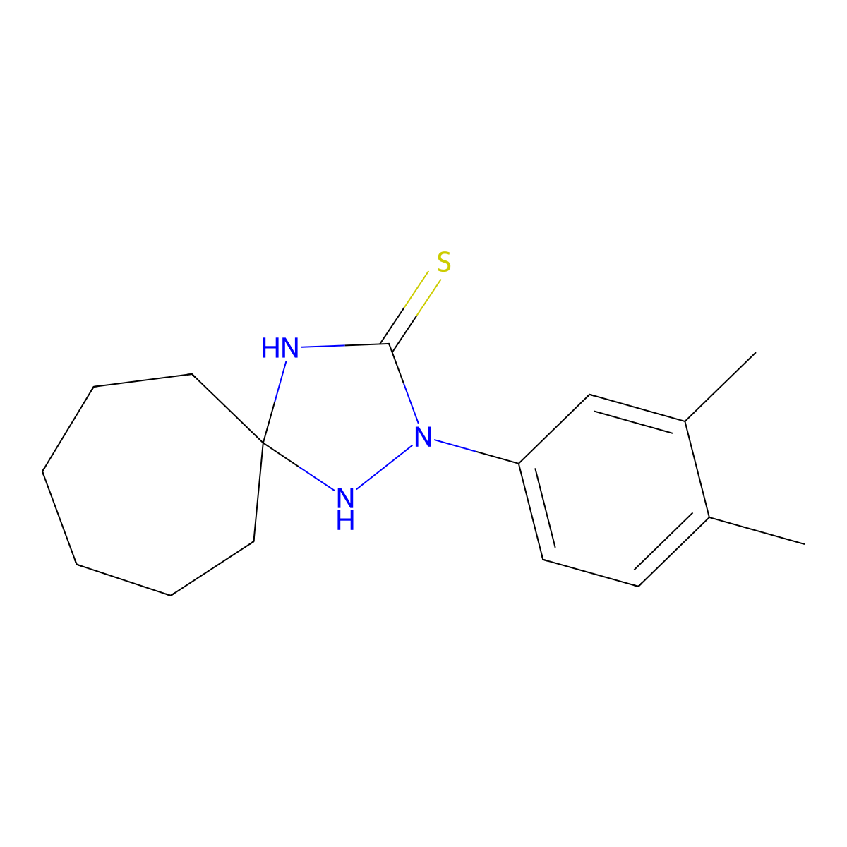 2-(3,4-Dimethylphenyl)-1,2,4-triazaspiro(4.6)undecane-3-thione molecular structure, CAS 675130-88-8