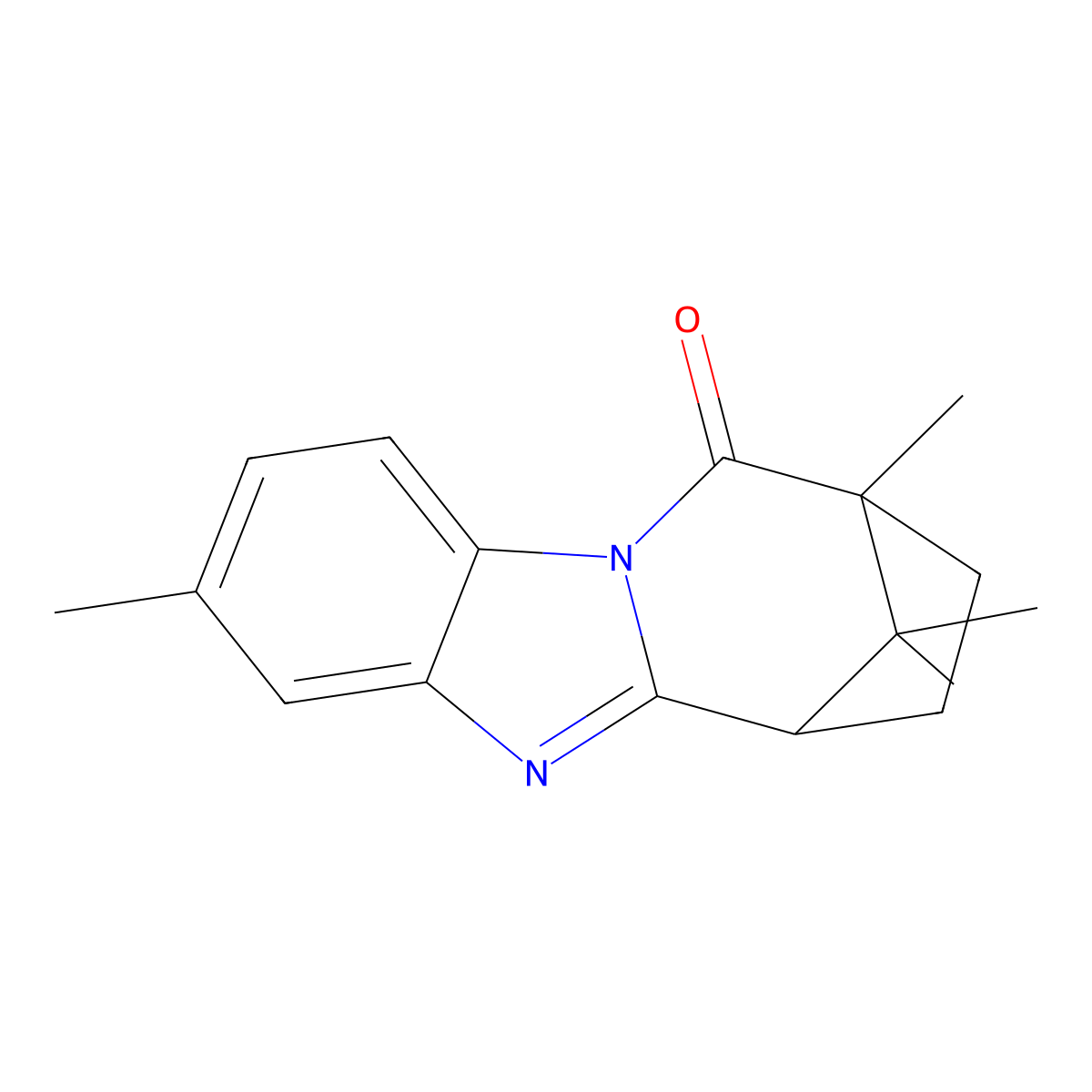 3,9,12,12-tetramethyl-6,7,8,9-tetrahydro-10H-6,9-methanoazepino[1,2-a]benzimidazol-10-one molecular structure, CAS 675131-62-1