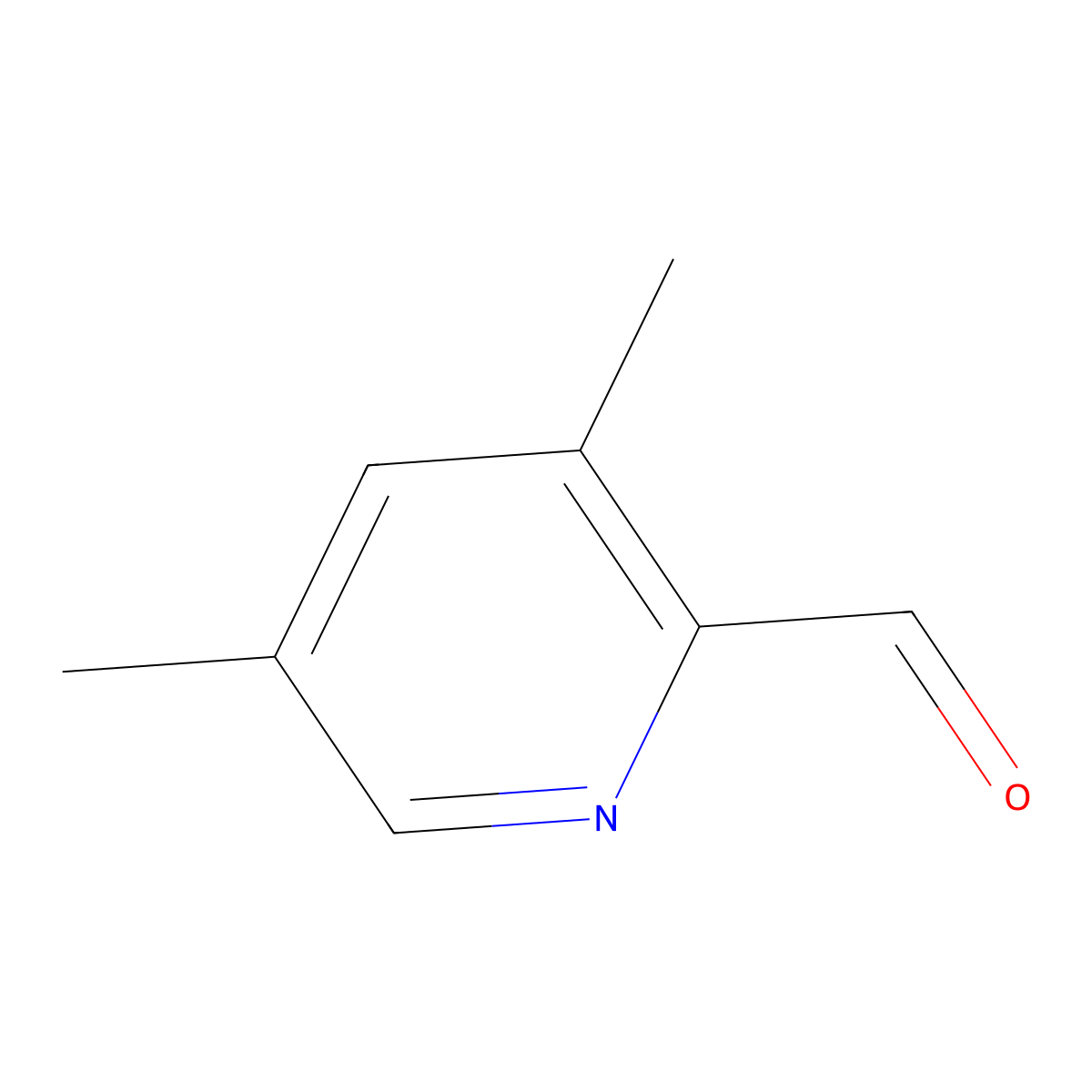 3,5-Dimethylpyridine-2-carbaldehyde molecular structure, CAS 675138-02-0