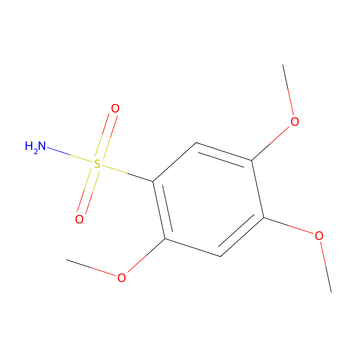2,4,5-Trimethoxybenzene-1-sulfonamide molecular structure, CAS 675140-65-5