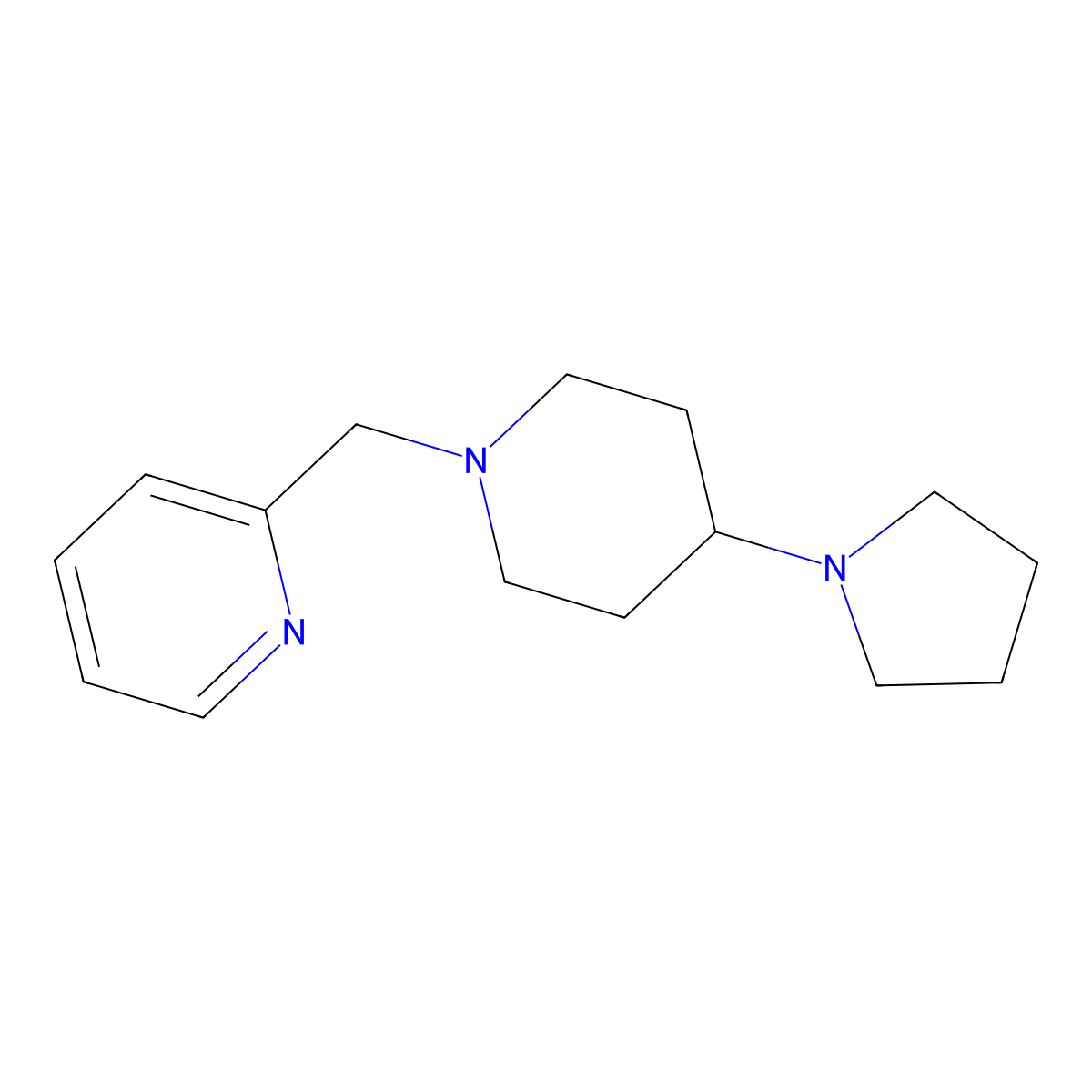 1-(2-Pyridinylmethyl)-4-(1-pyrrolidinyl)piperidine molecular structure, CAS 675141-48-7