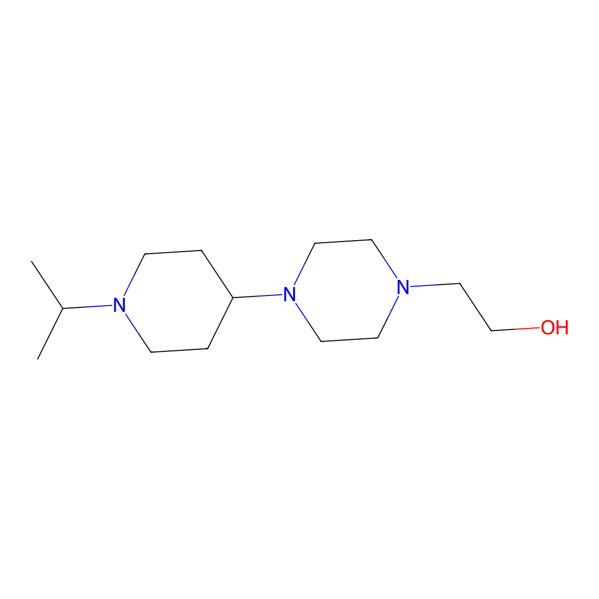 2-[4-(1-Propan-2-ylpiperidin-4-yl)piperazin-1-yl]ethanol molecular structure, CAS 675141-56-7
