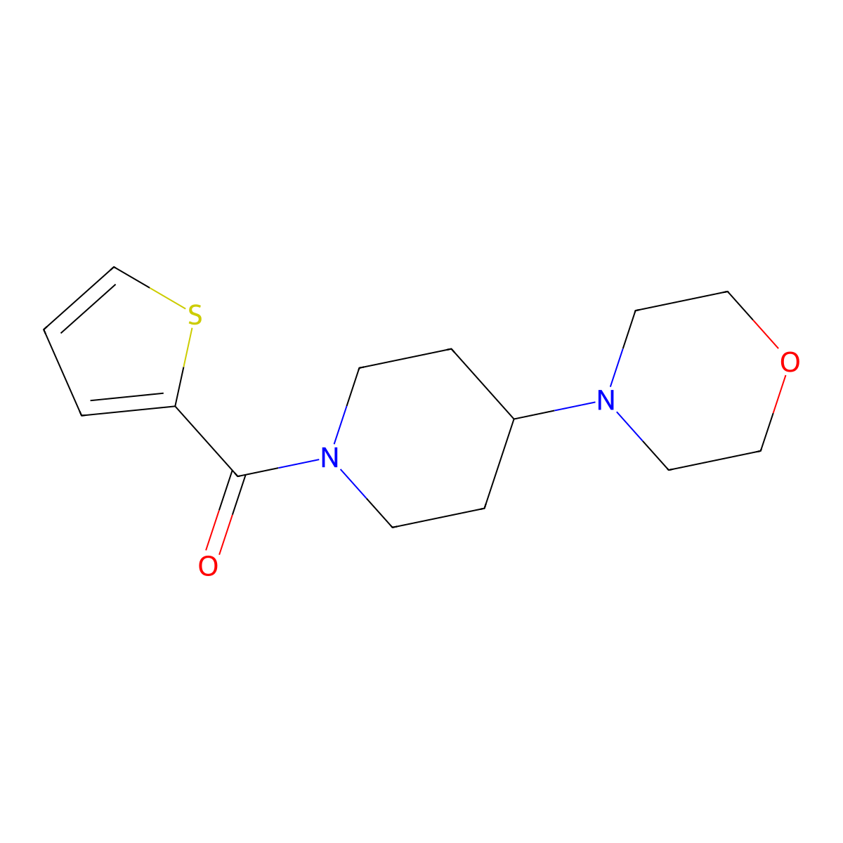 4-[1-(2-Thienylcarbonyl)-4-piperidinyl]morpholine molecular structure, CAS 675141-60-3