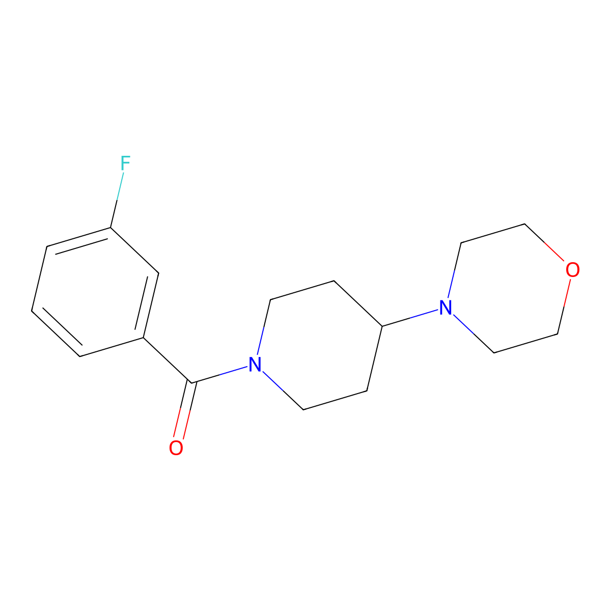 (3-Fluorophenyl)-(4-morpholin-4-ylpiperidin-1-yl)methanone molecular structure, CAS 675141-62-5