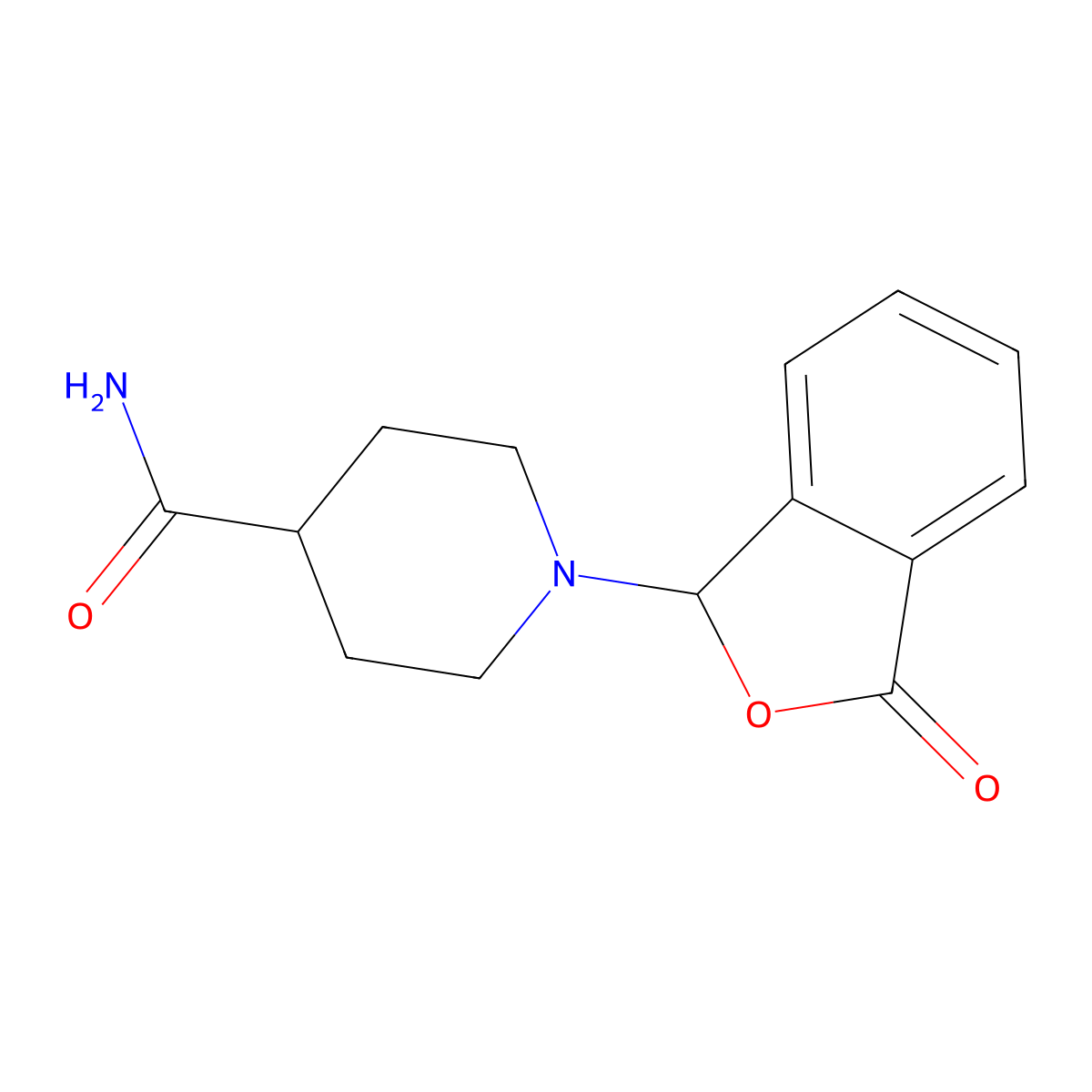 1-(3-Oxo-1,3-dihydro-2-benzofuran-1-yl)piperidine-4-carboxamide molecular structure, CAS 675141-65-8