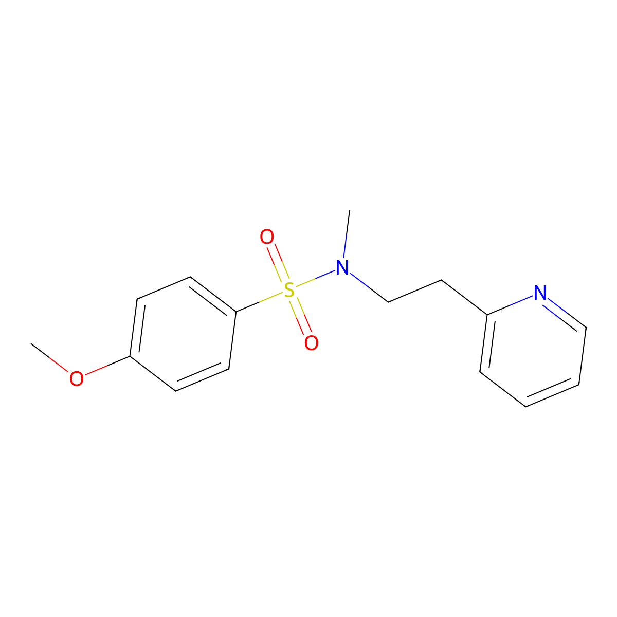 4-methoxy-N-methyl-N-(2-pyridin-2-ylethyl)benzenesulfonamide molecular structure, CAS 675141-73-8