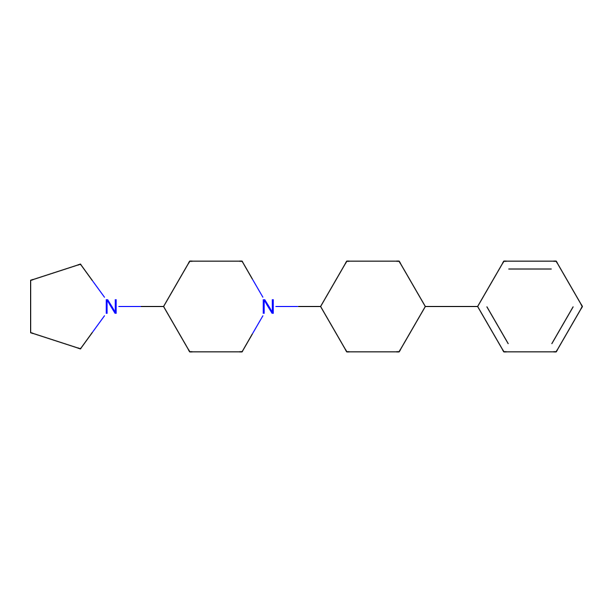 1-(4-Phenylcyclohexyl)-4-pyrrolidin-1-ylpiperidine molecular structure, CAS 675141-74-9