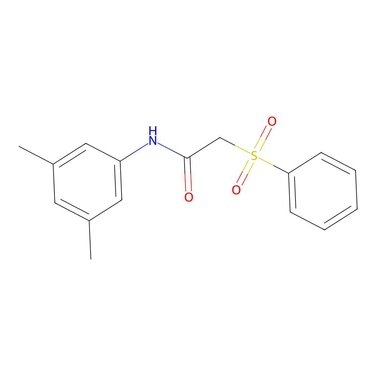 N-(3,5-dimethylphenyl)-2-(phenylsulfonyl)acetamide molecular structure, CAS 675142-16-2