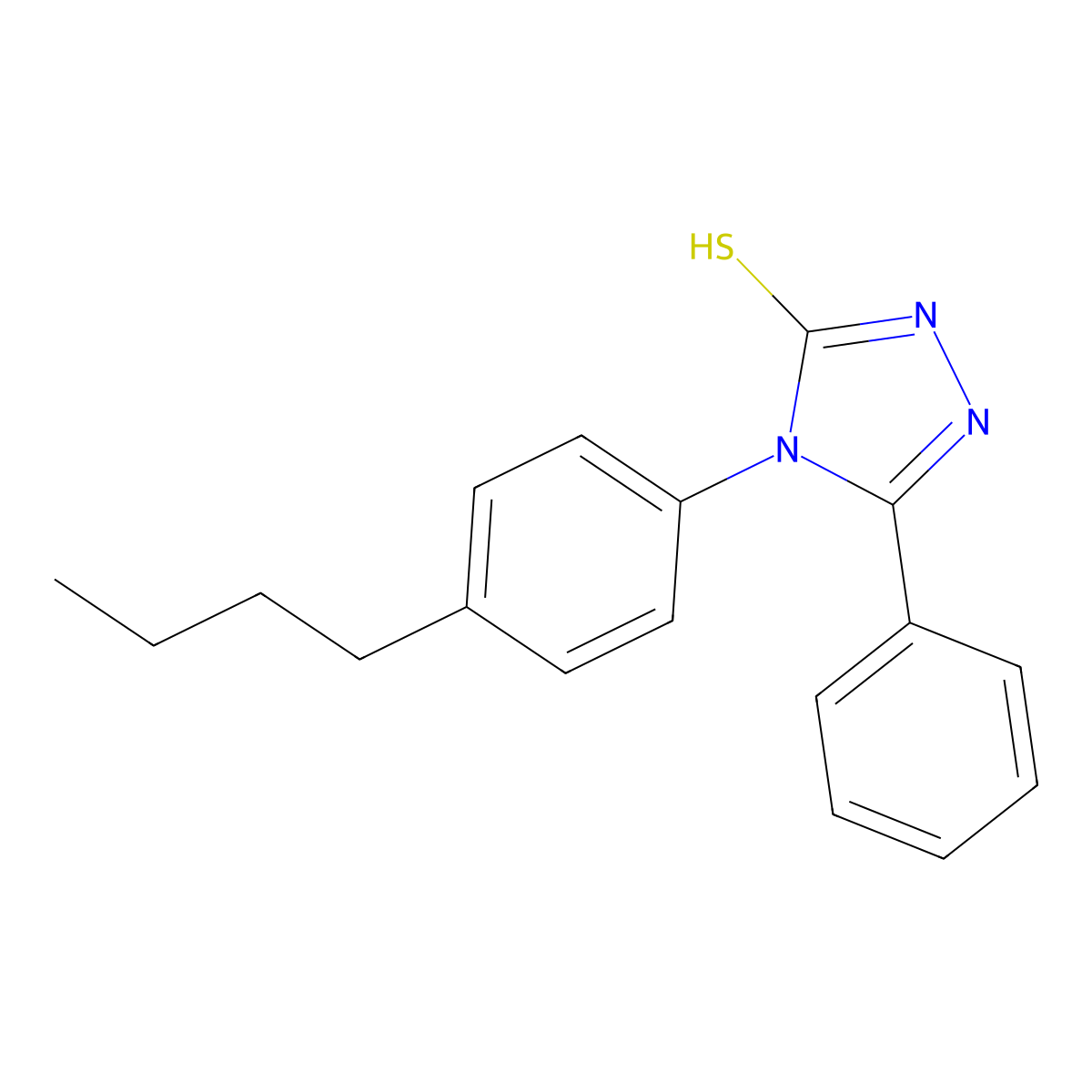 4-(4-butylphenyl)-3-phenyl-1H-1,2,4-triazole-5-thione molecular structure, CAS 675142-34-4