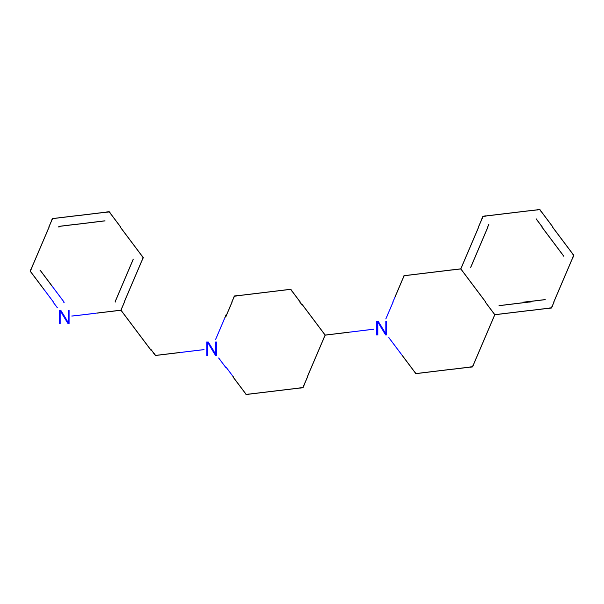2-[1-(pyridin-2-ylmethyl)piperidin-4-yl]-3,4-dihydro-1H-isoquinoline molecular structure, CAS 675142-41-3