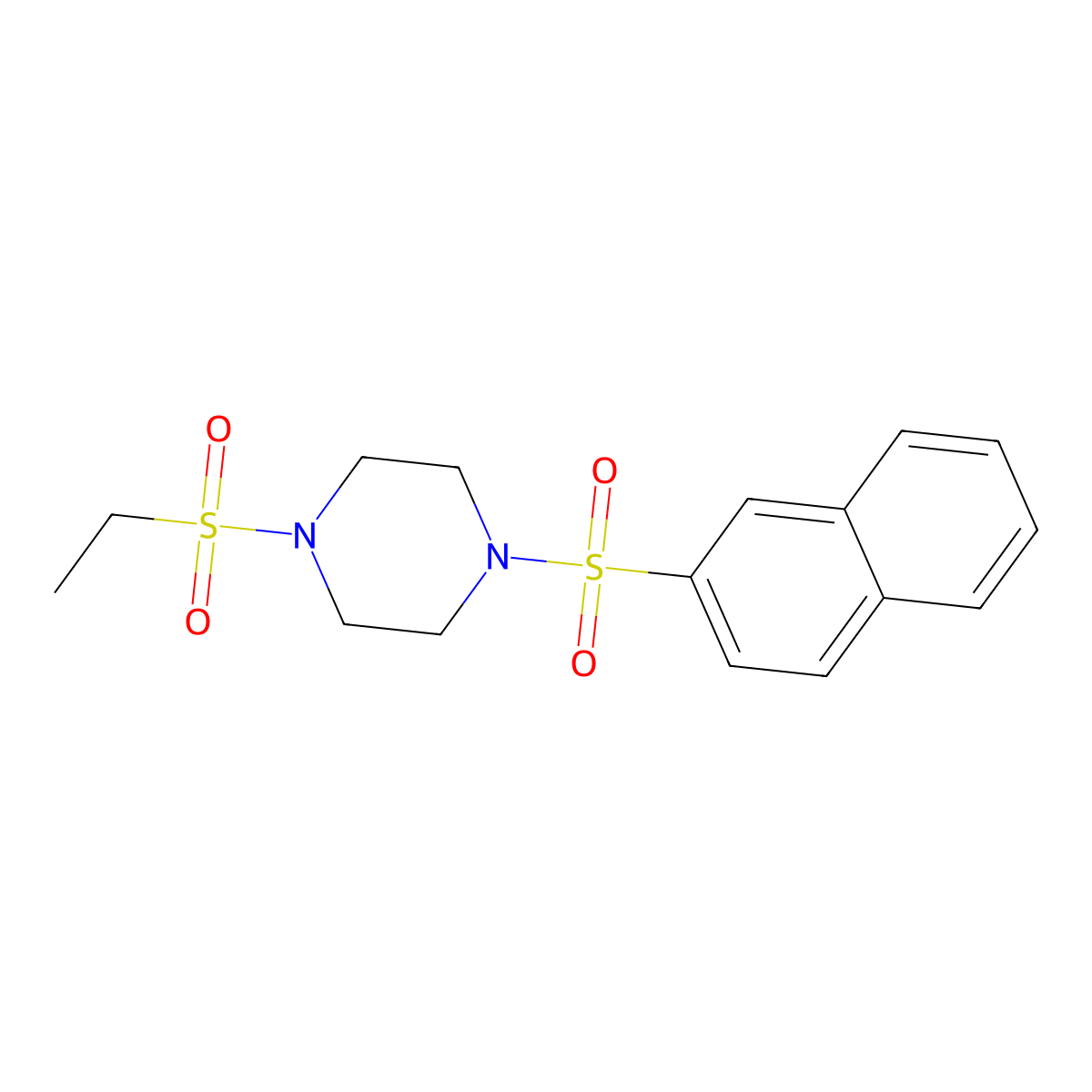 1-(Ethylsulfonyl)-4-(2-naphthylsulfonyl)piperazine molecular structure, CAS 675142-81-1