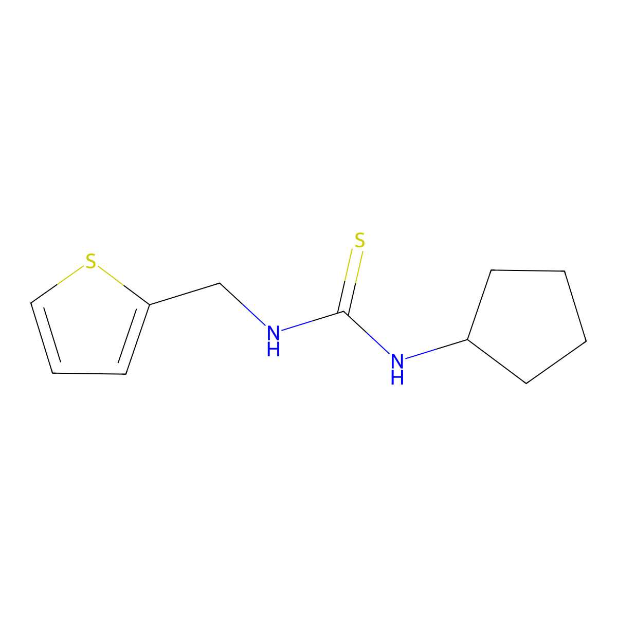 1-Cyclopentyl-3-(thiophen-2-ylmethyl)thiourea molecular structure, CAS 675142-95-7