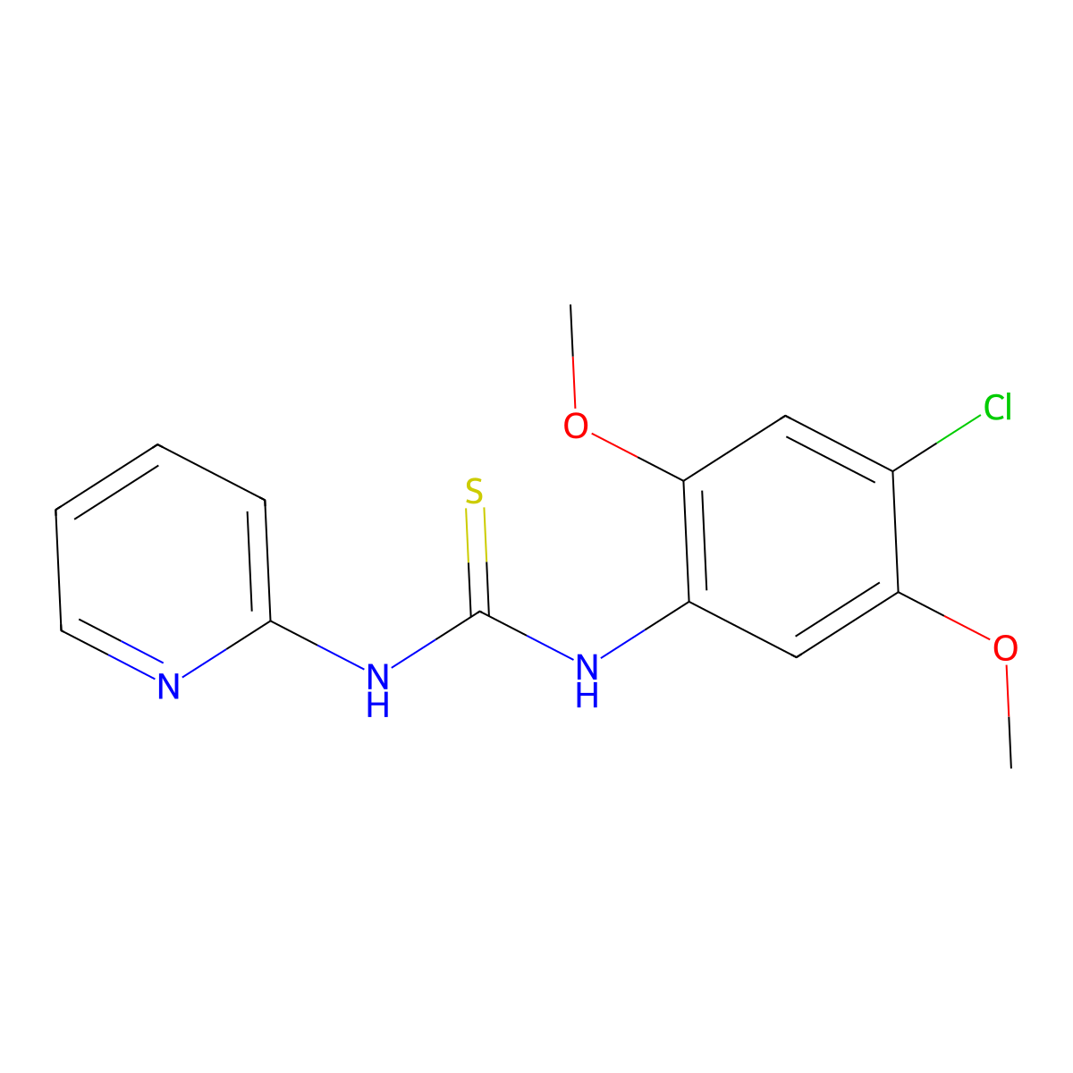 1-(4-Chloro-2,5-dimethoxyphenyl)-3-pyridin-2-ylthiourea molecular structure, CAS 675143-17-6