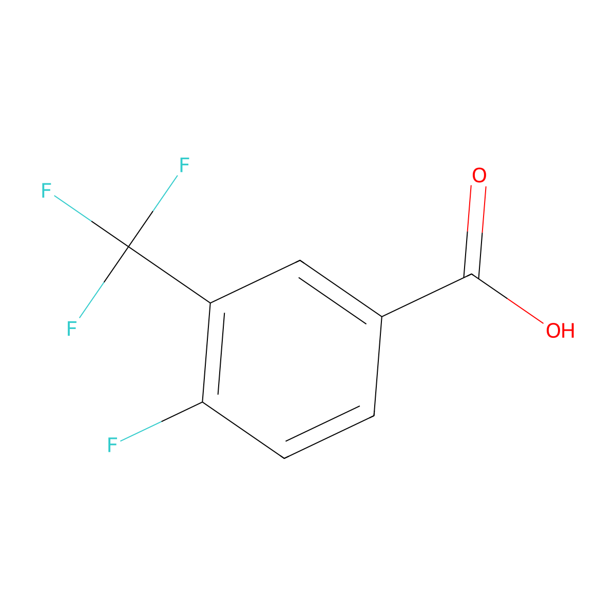 4-Fluoro-3-(trifluoromethyl)benzoic acid molecular structure, CAS 67515-55-3