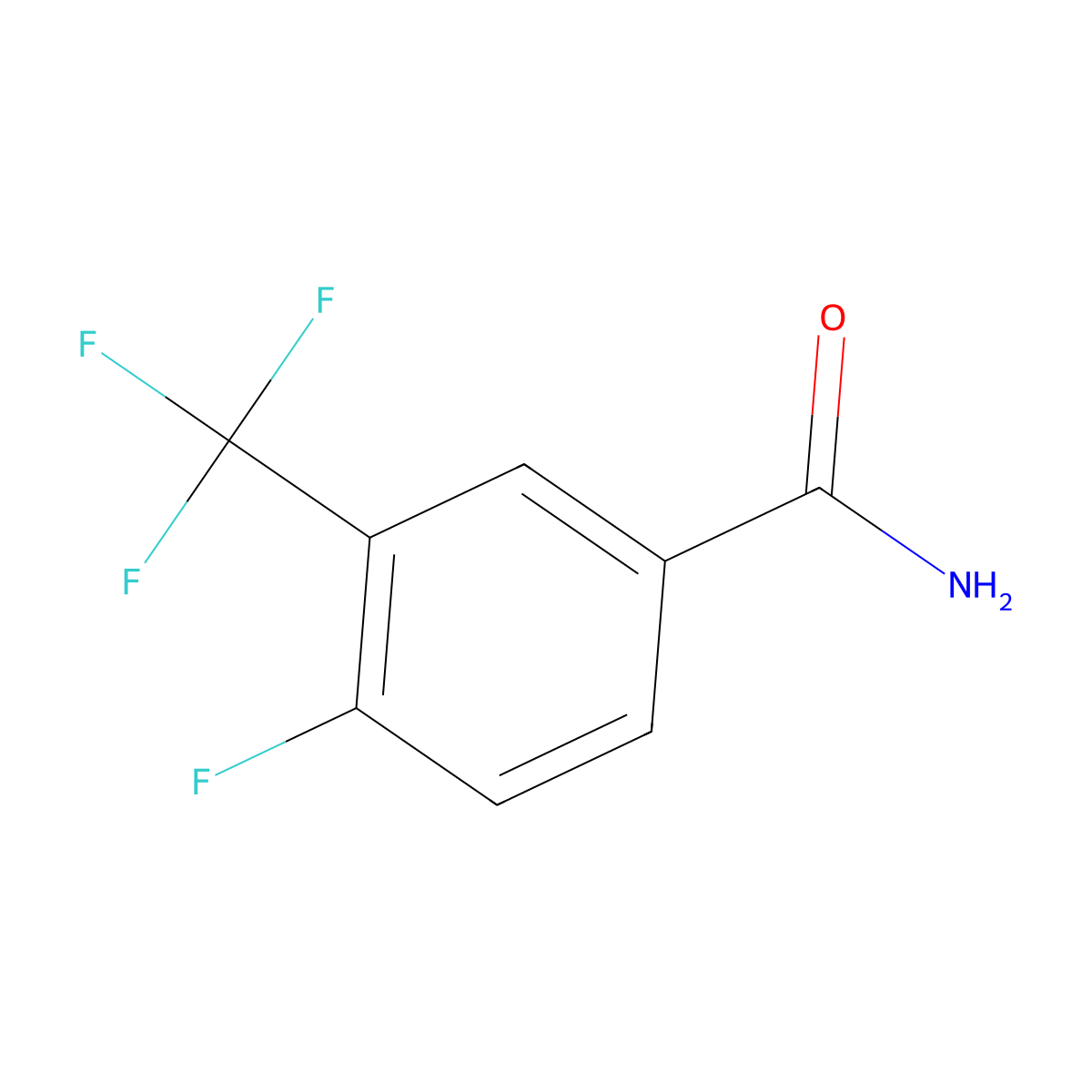 4-Fluoro-3-(trifluoromethyl)benzamide molecular structure, CAS 67515-57-5