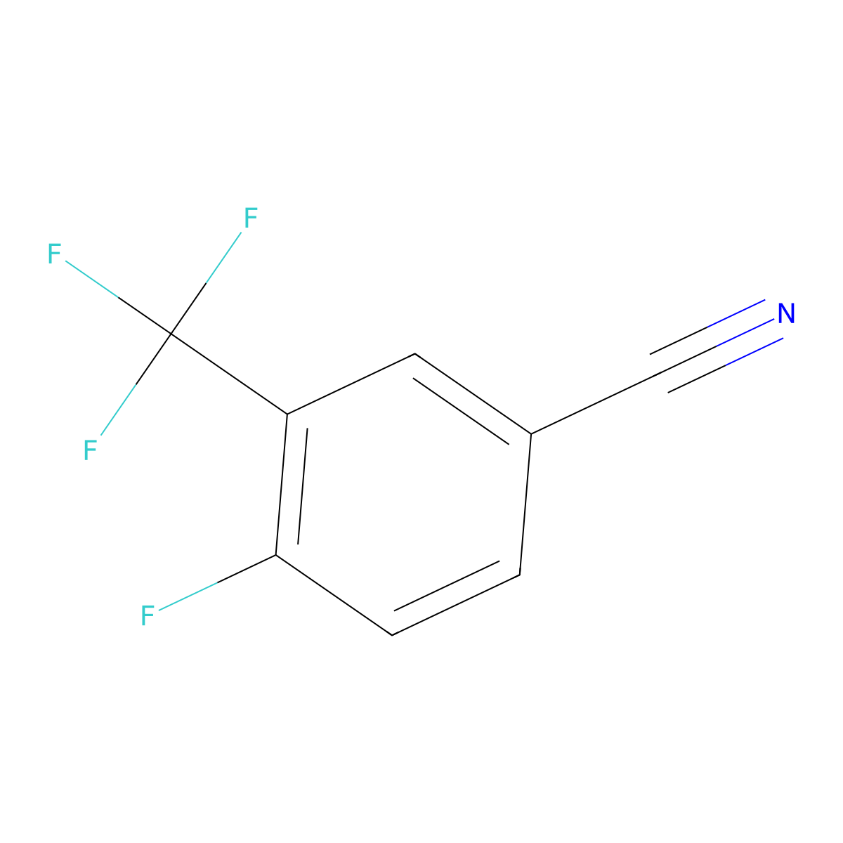 4-Fluoro-3-(trifluoromethyl)benzonitrile molecular structure, CAS 67515-59-7