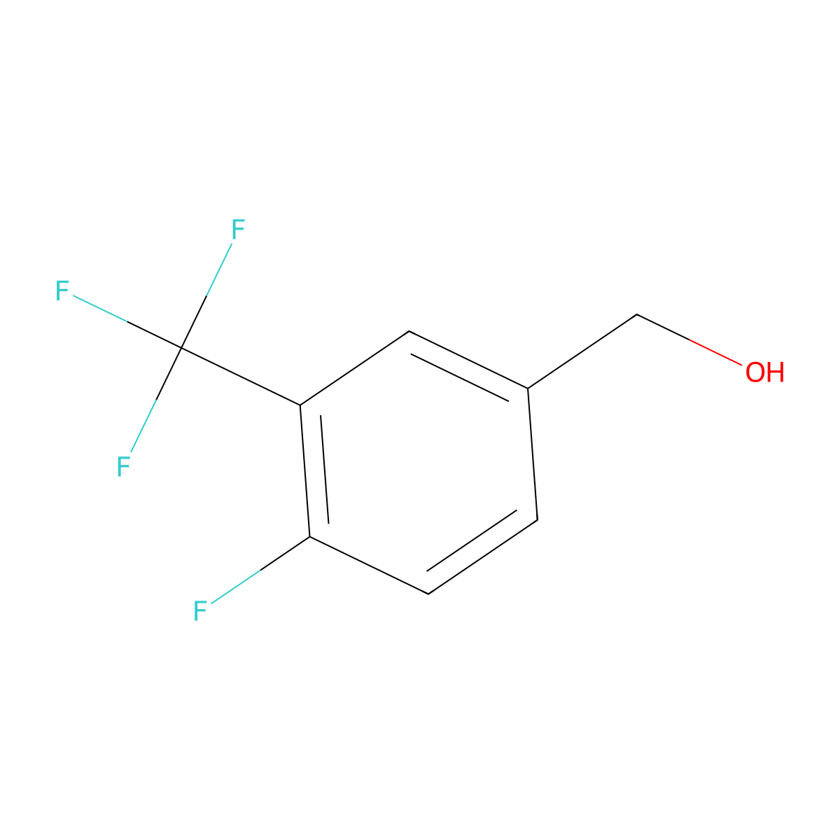 4-Fluoro-3-(trifluoromethyl)benzyl alcohol molecular structure, CAS 67515-61-1