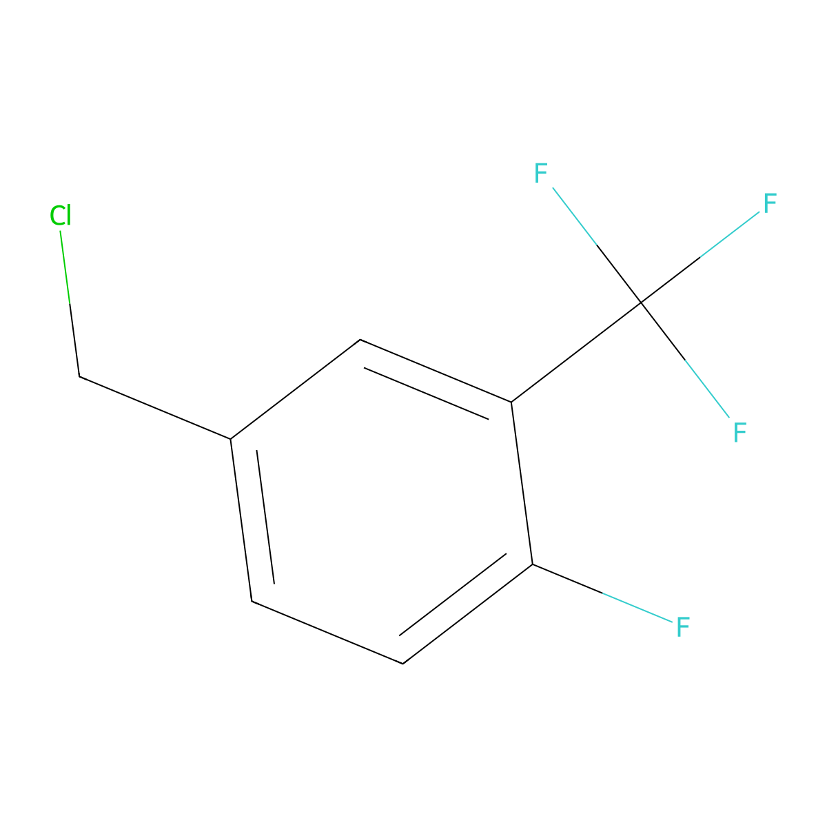 4-(Chloromethyl)-1-fluoro-2-(trifluoromethyl)benzene molecular structure, CAS 67515-62-2