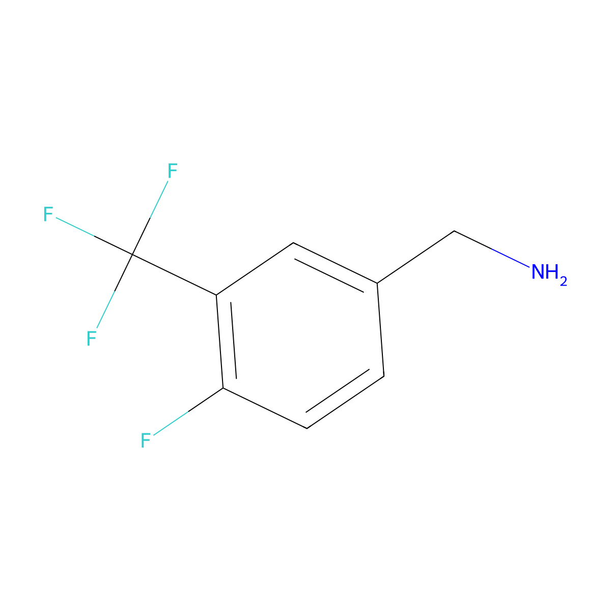 [4-Fluoro-3-(trifluoromethyl)phenyl]methanamine molecular structure, CAS 67515-74-6