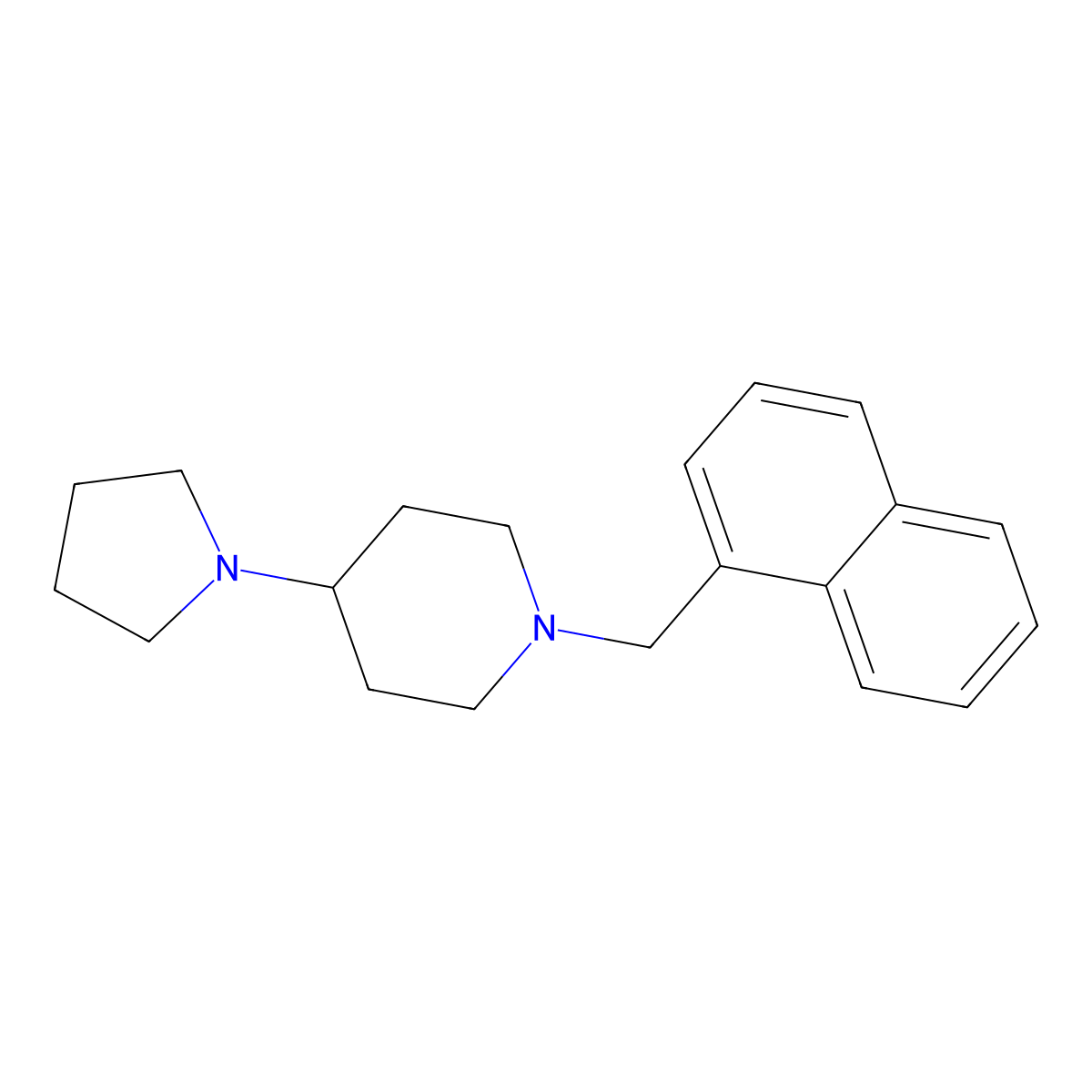 1-(Naphthalen-1-ylmethyl)-4-(pyrrolidin-1-yl)piperidine molecular structure, CAS 675150-28-4