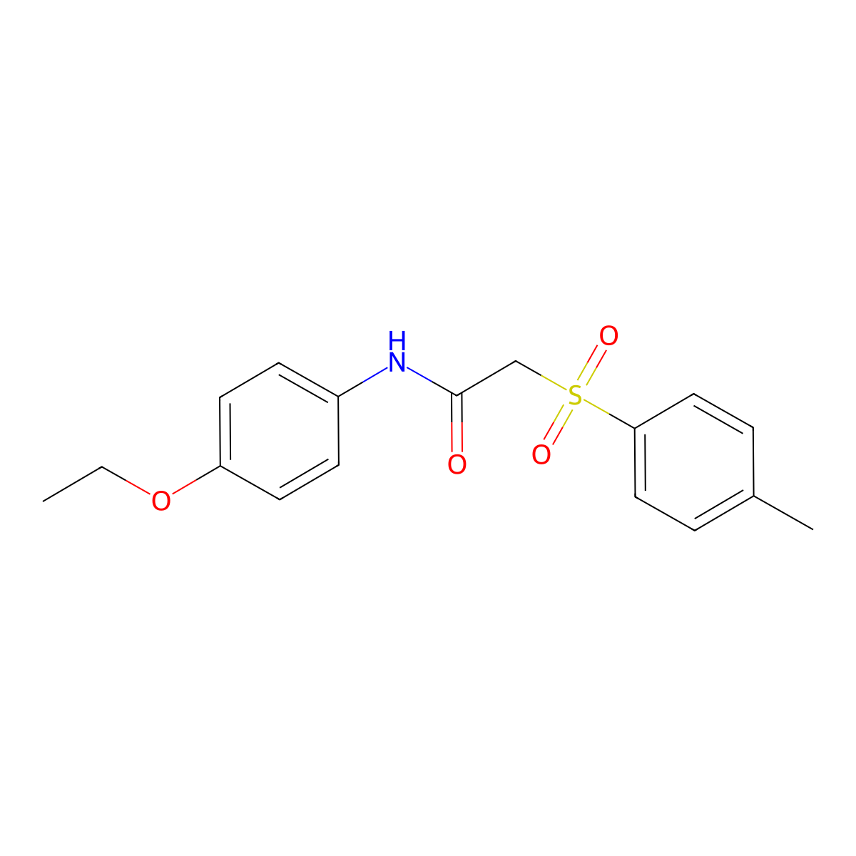 N-(4-ethoxyphenyl)-2-[(4-methylphenyl)sulfonyl]acetamide molecular structure, CAS 675150-49-9