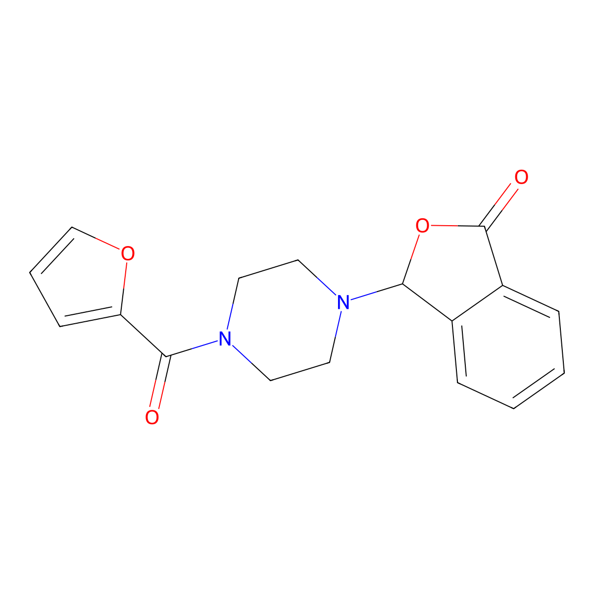 3-[4-(furan-2-ylcarbonyl)piperazin-1-yl]-2-benzofuran-1(3H)-one molecular structure, CAS 675150-55-7