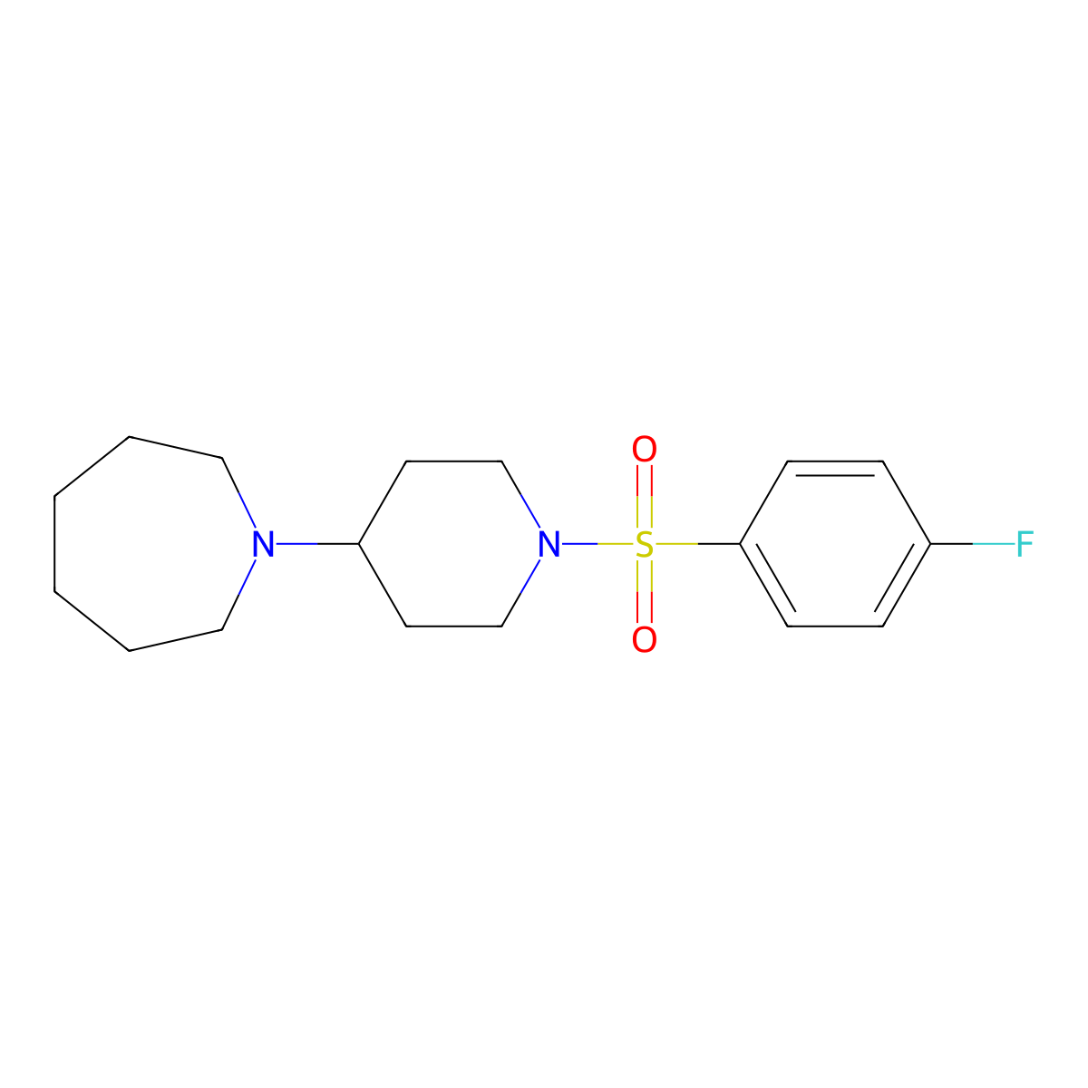 1-{1-[(4-Fluorophenyl)sulfonyl]-4-piperidinyl}azepane molecular structure, CAS 675150-62-6