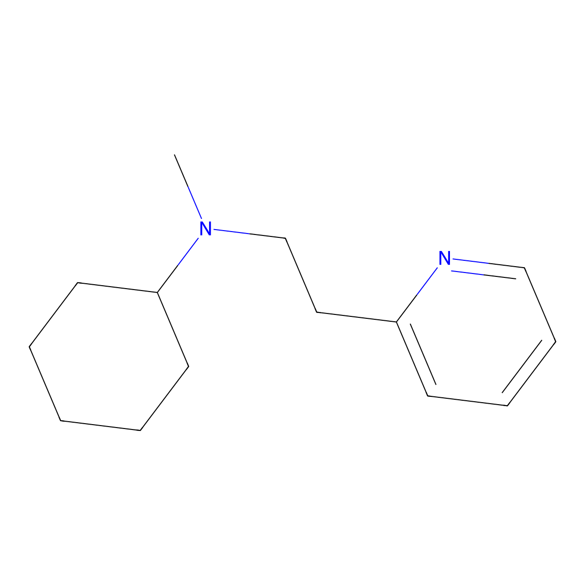 N-methyl-N-(2-pyridin-2-ylethyl)cyclohexanamine molecular structure, CAS 675150-65-9