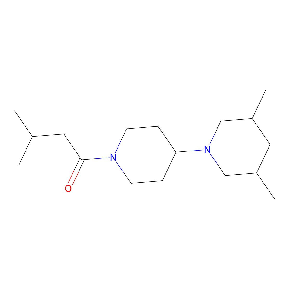 1-[4-(3,5-Dimethylpiperidin-1-yl)piperidin-1-yl]-3-methylbutan-1-one molecular structure, CAS 675150-90-0