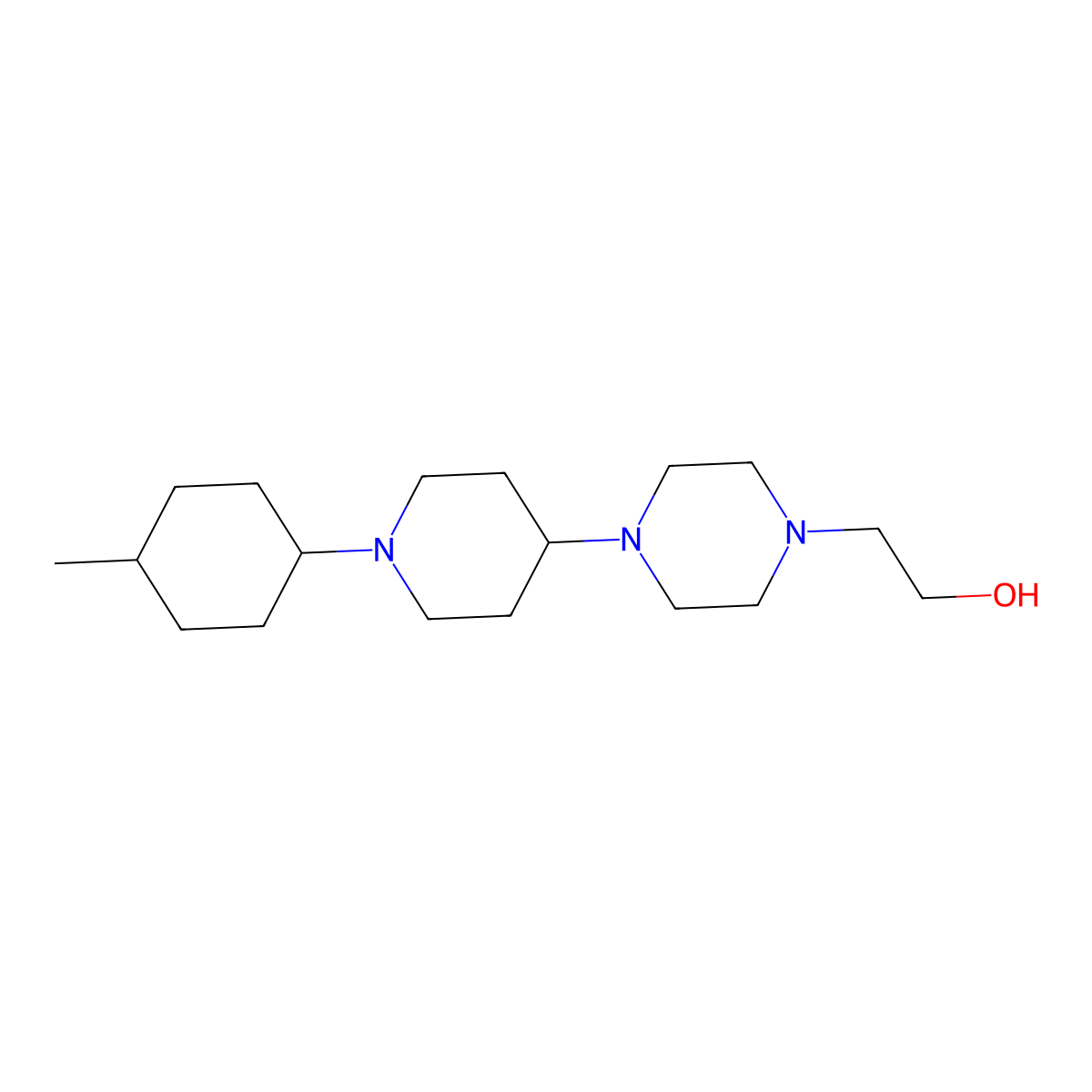 2-[4-[1-(4-Methylcyclohexyl)piperidin-4-yl]piperazin-1-yl]ethanol molecular structure, CAS 675151-06-1