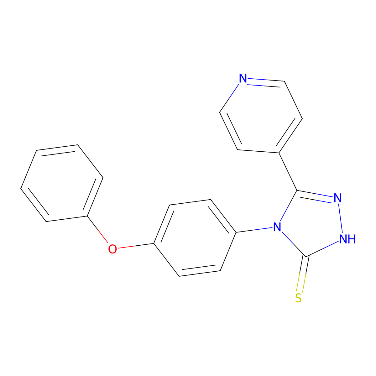 4-(4-phenoxyphenyl)-5-(pyridin-4-yl)-4H-1,2,4-triazole-3-thiol molecular structure, CAS 675151-08-3