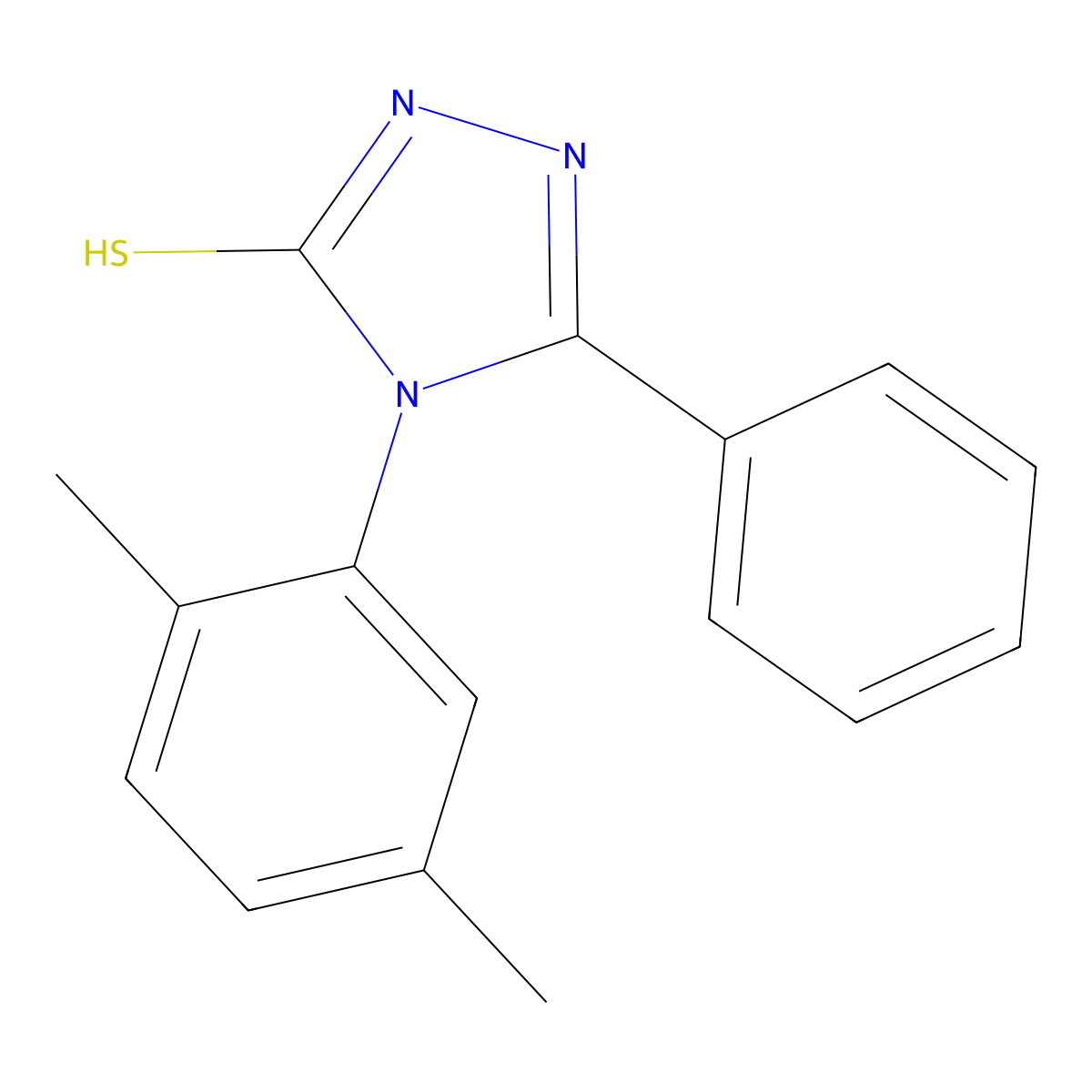 4-(2,5-dimethylphenyl)-5-phenyl-4H-1,2,4-triazole-3-thiol molecular structure, CAS 675151-35-6