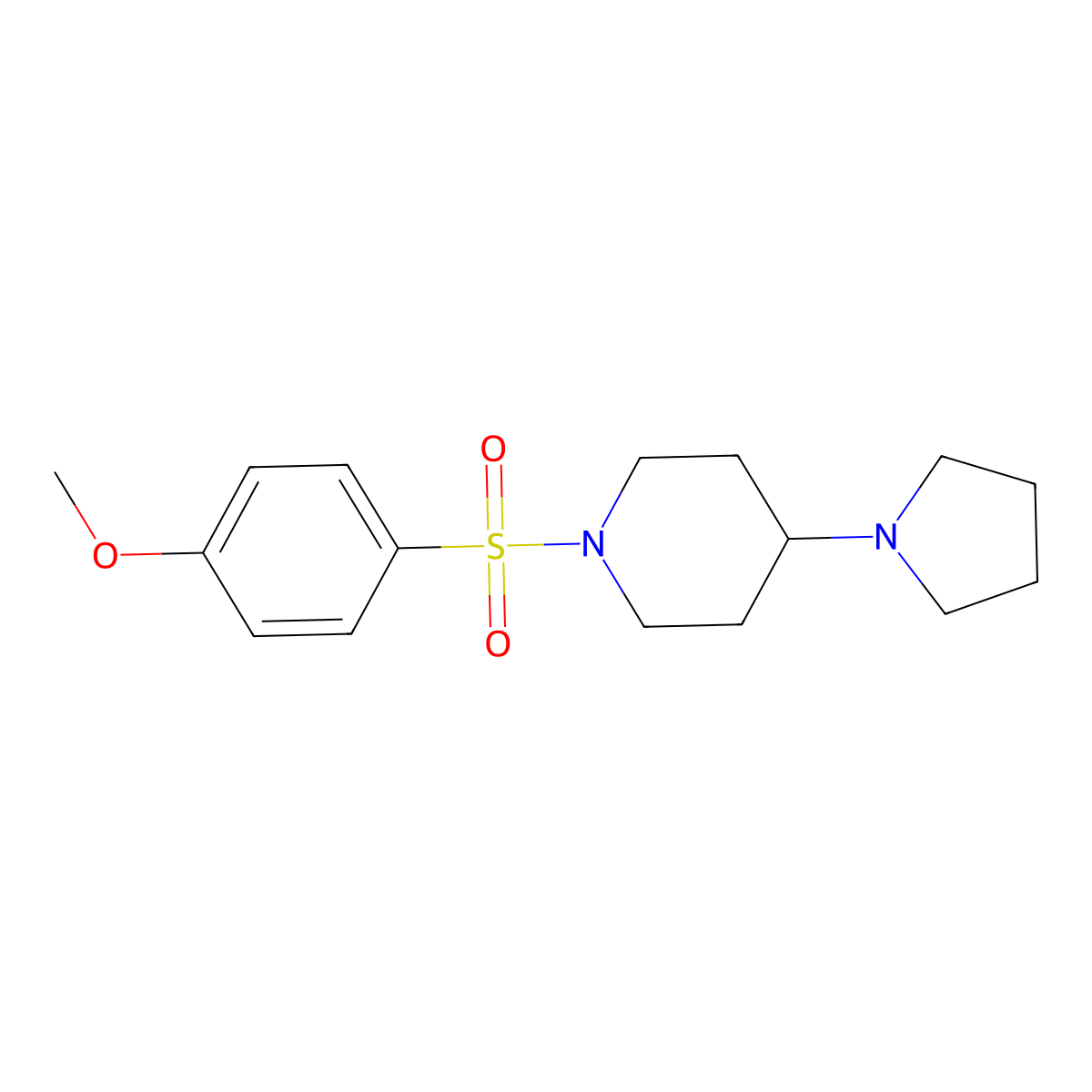 1-[(4-Methoxyphenyl)sulfonyl]-4-(pyrrolidin-1-yl)piperidine molecular structure, CAS 675151-51-6