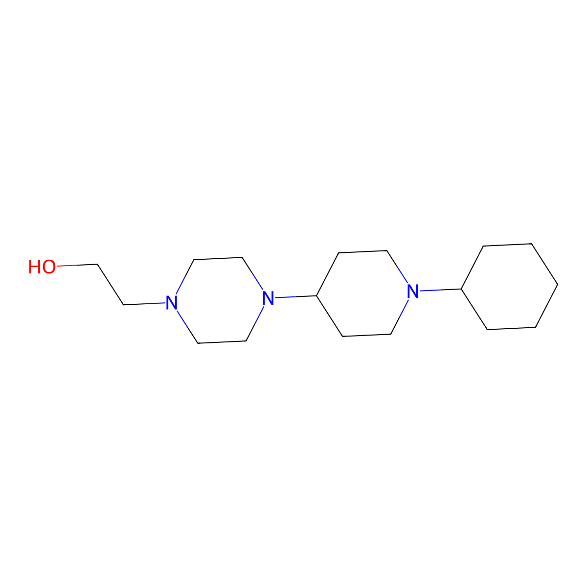 2-[4-(1-Cyclohexylpiperidin-4-yl)piperazin-1-yl]ethanol molecular structure, CAS 675152-11-1