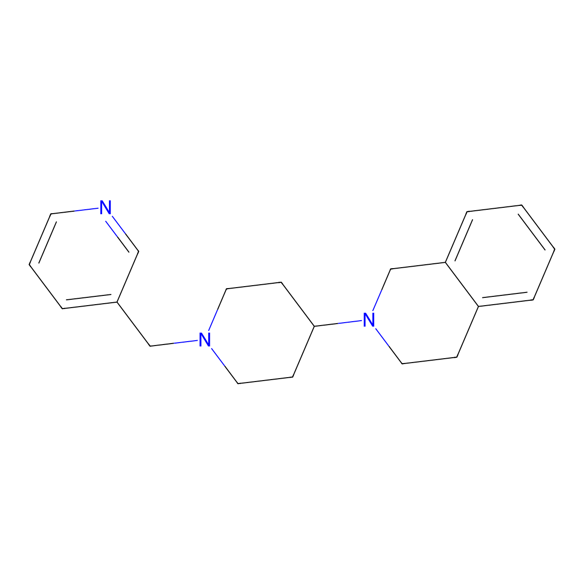 2-[1-(pyridin-3-ylmethyl)piperidin-4-yl]-3,4-dihydro-1H-isoquinoline molecular structure, CAS 675152-13-3