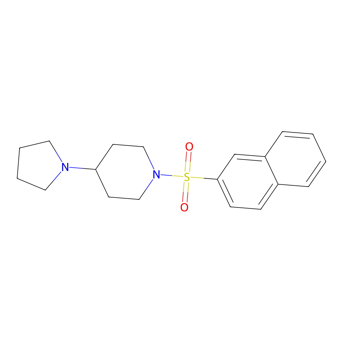 1-(2-Naphthylsulfonyl)-4-(1-pyrrolidinyl)piperidine molecular structure, CAS 675152-24-6
